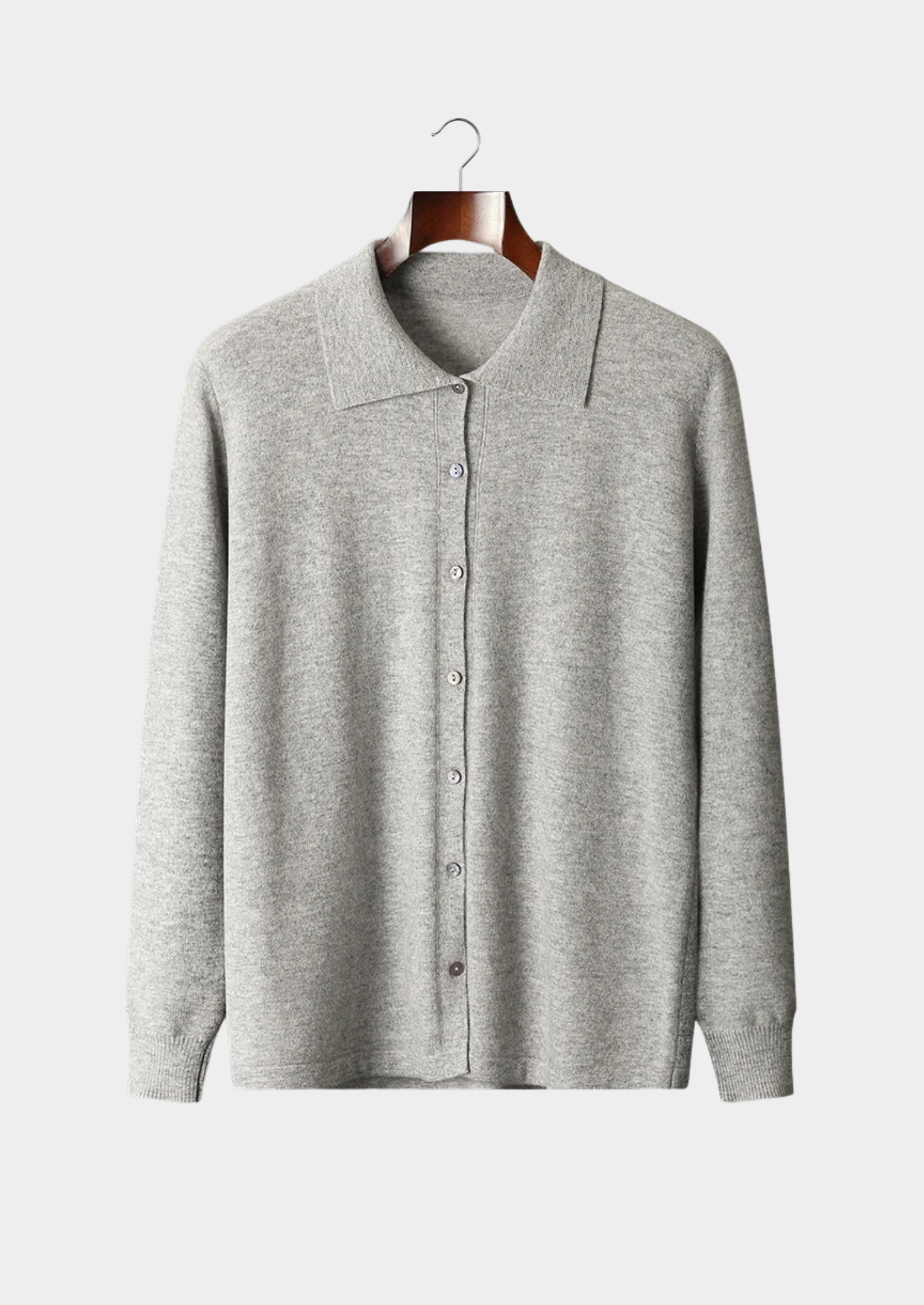 Pure Merino Wool Button Polo Cardigan