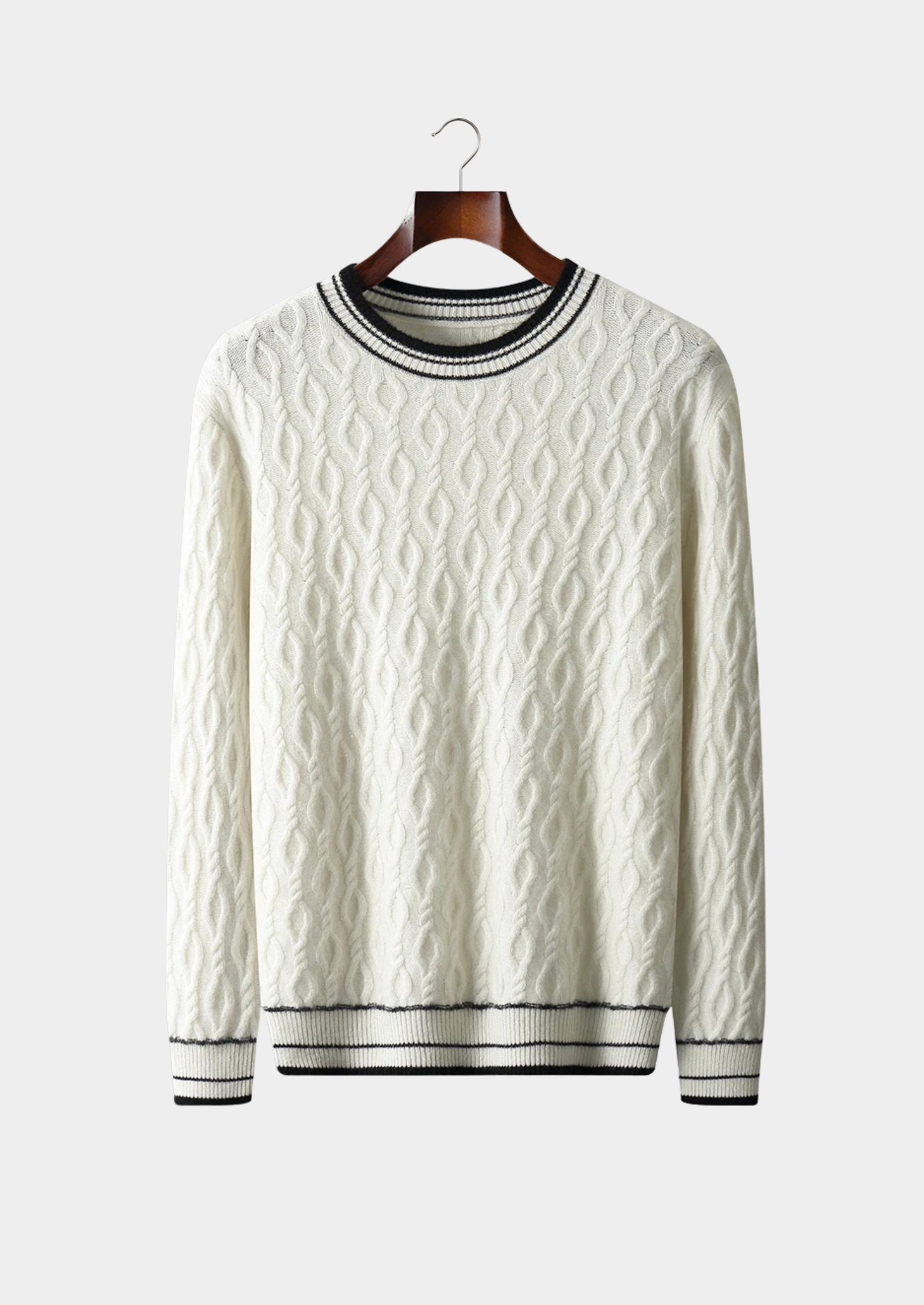 Pure Merino Wool Jacquard Crewneck