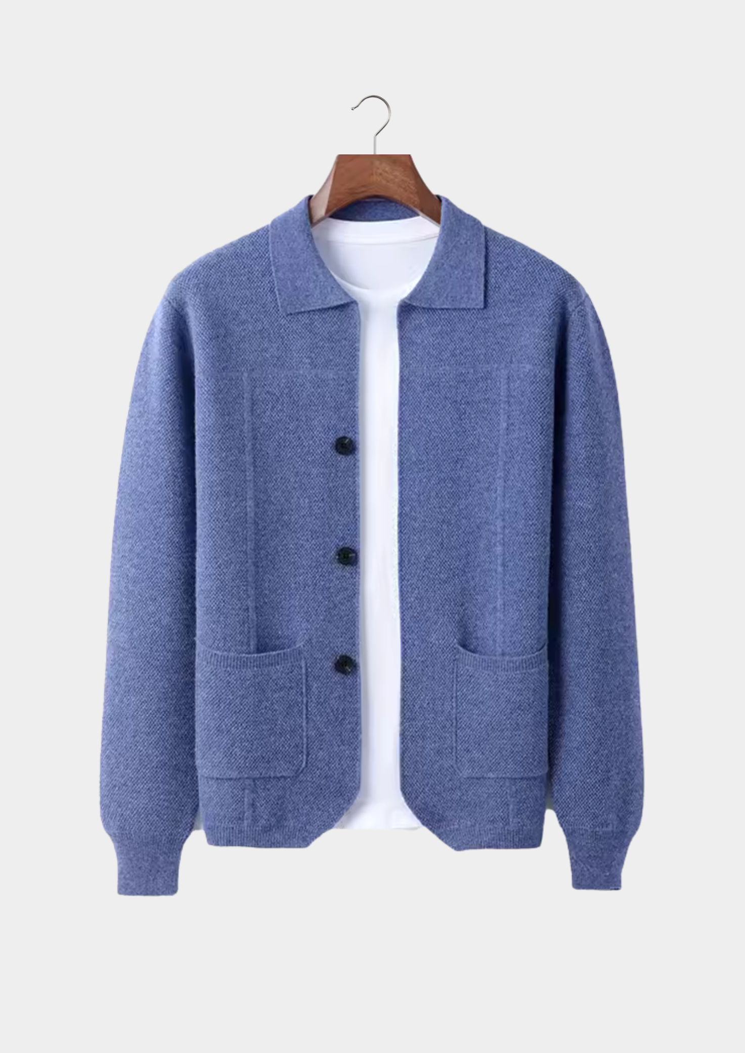 Pure Merino Wool Button Overshirt