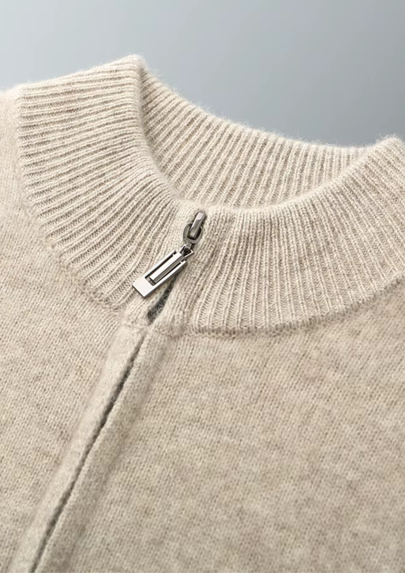 Pure Merino Wool Zipper Cardigan