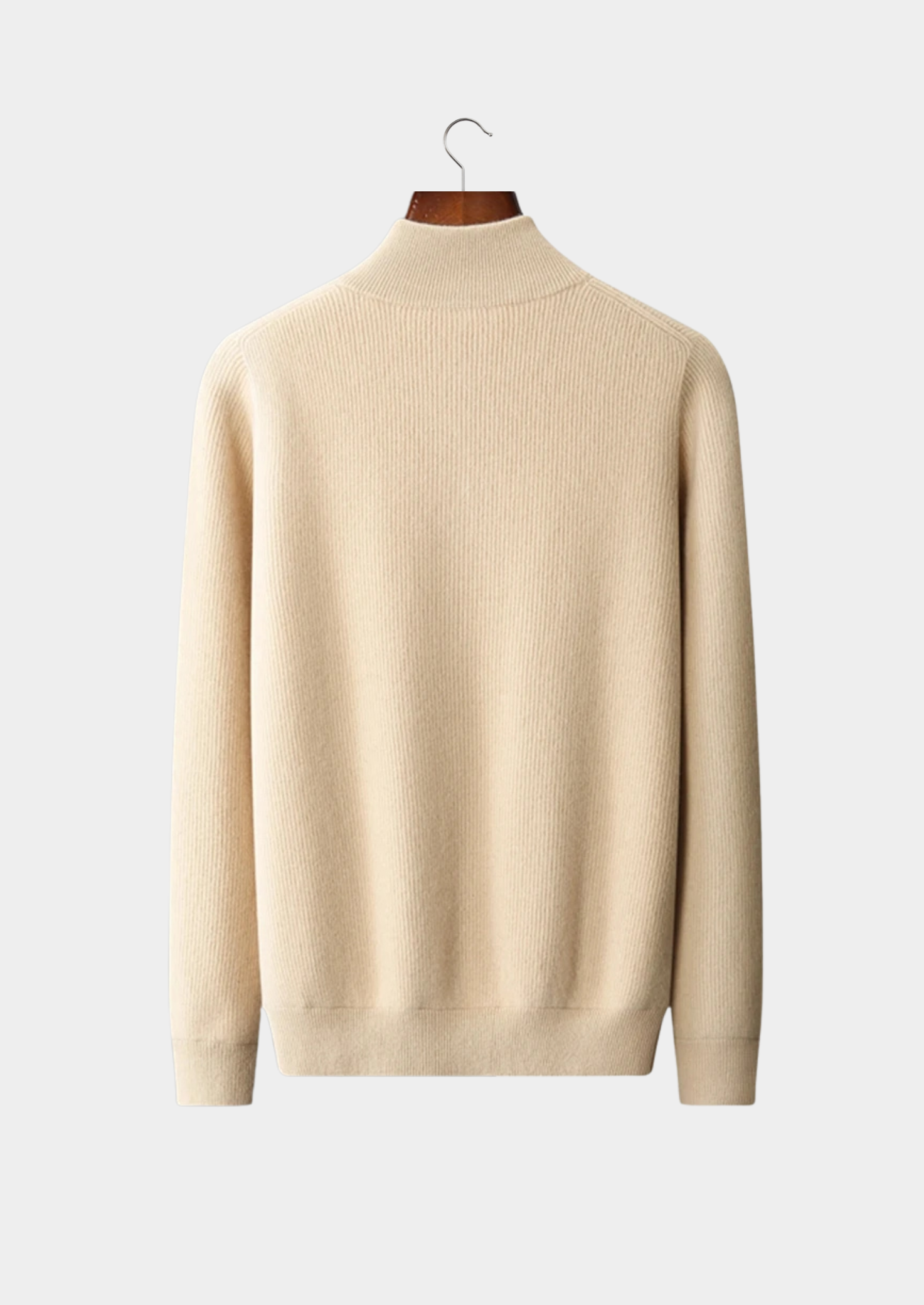 Pure Merino Wool Ribbed Zip Cardigan