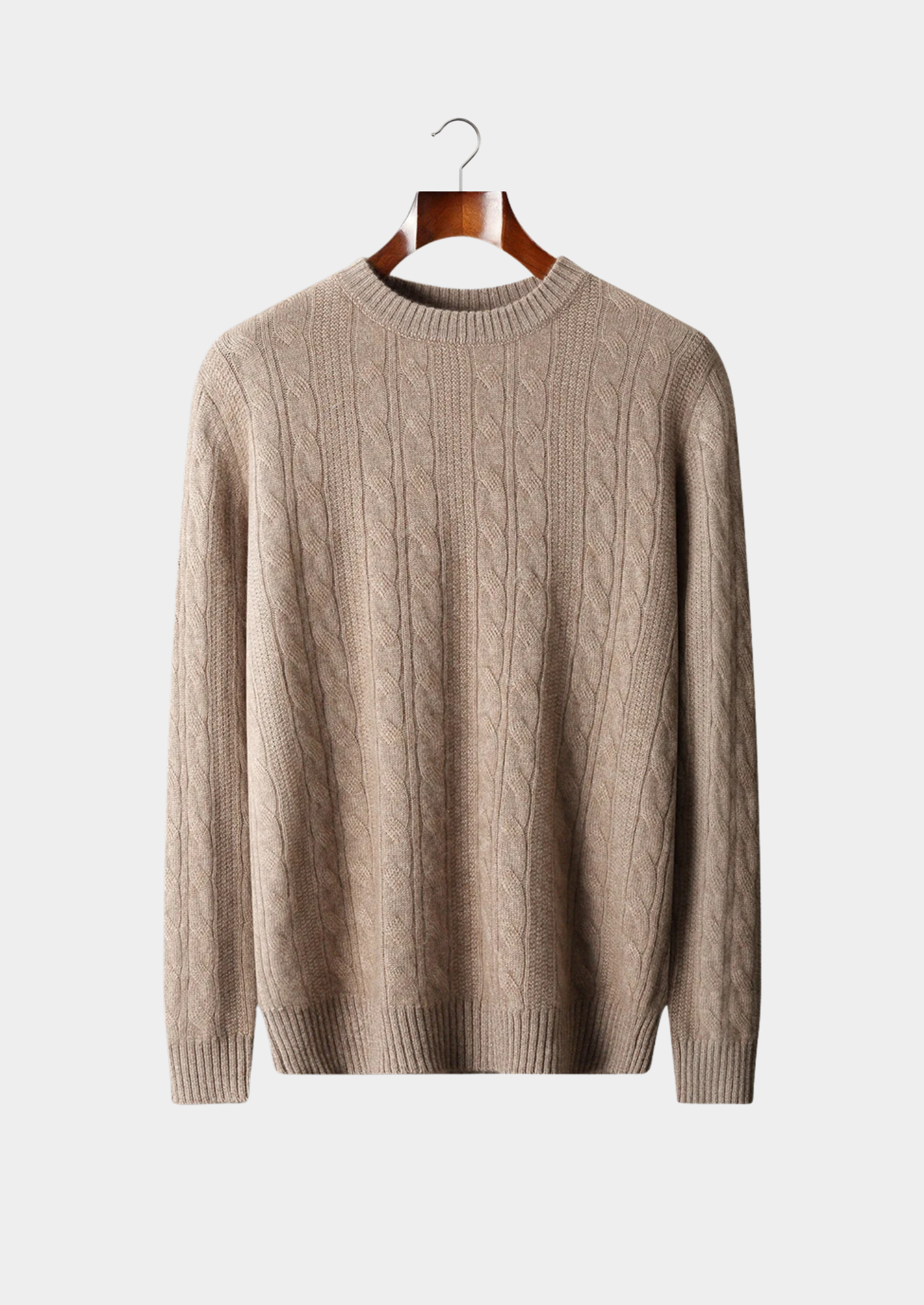 Pure Merino Wool Cable Crewneck