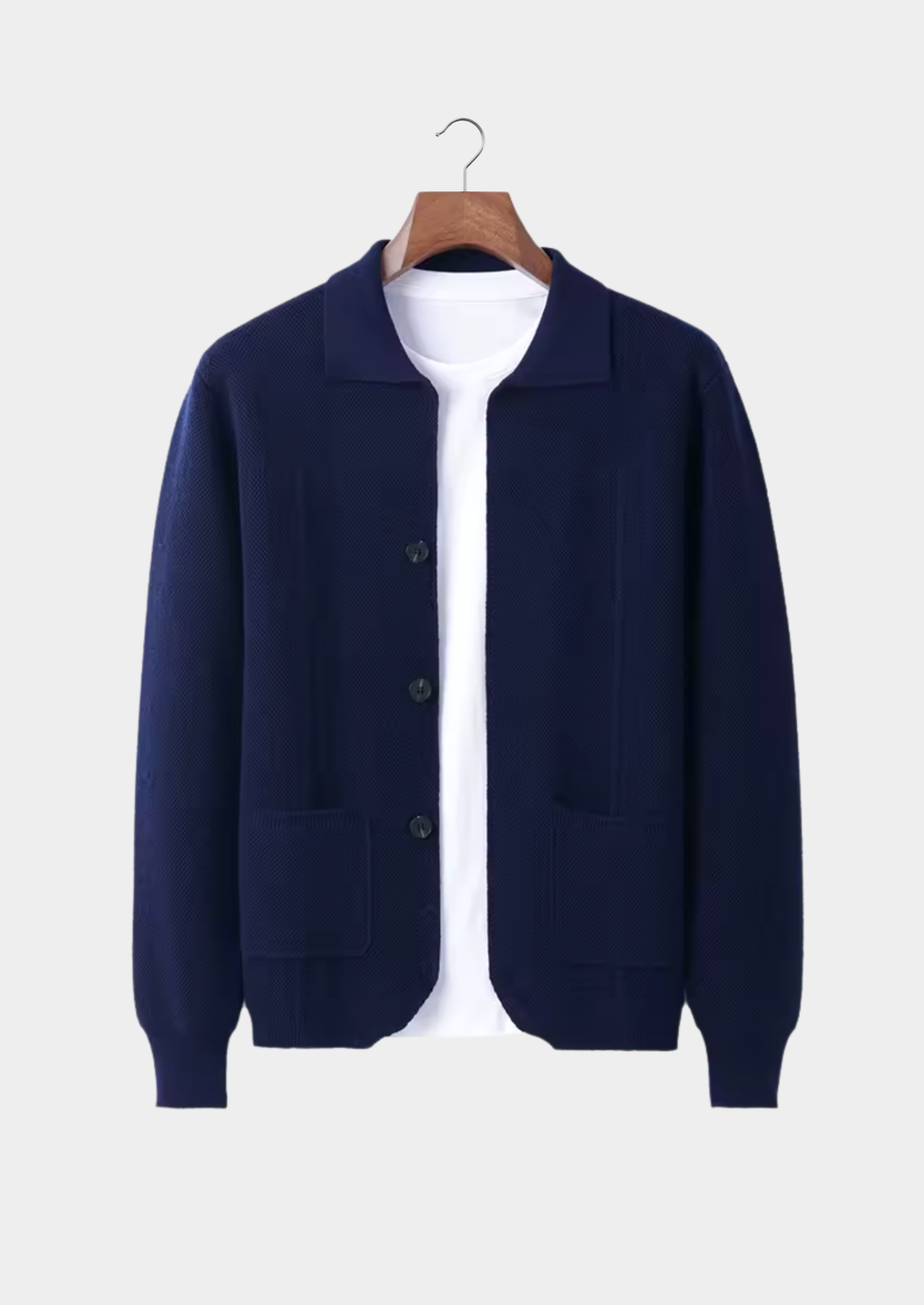 Pure Merino Wool Button Overshirt