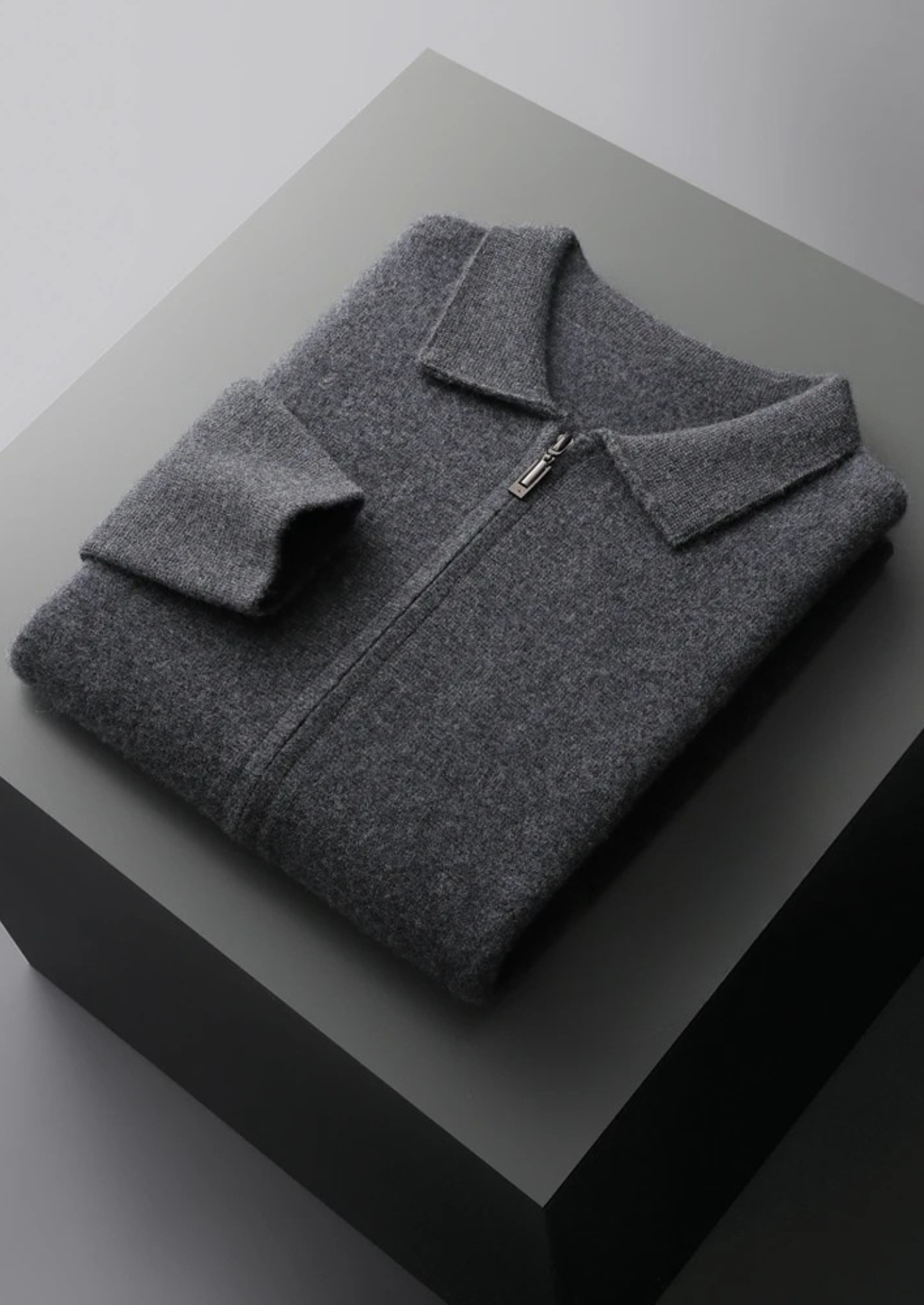 Cashmere Zipper Cardigan