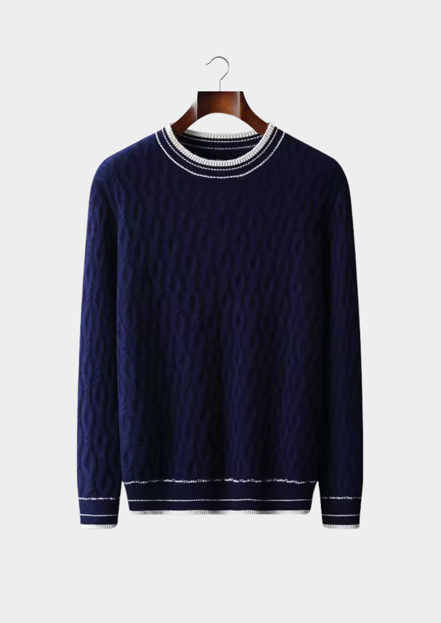 Pure Merino Wool Jacquard Crewneck