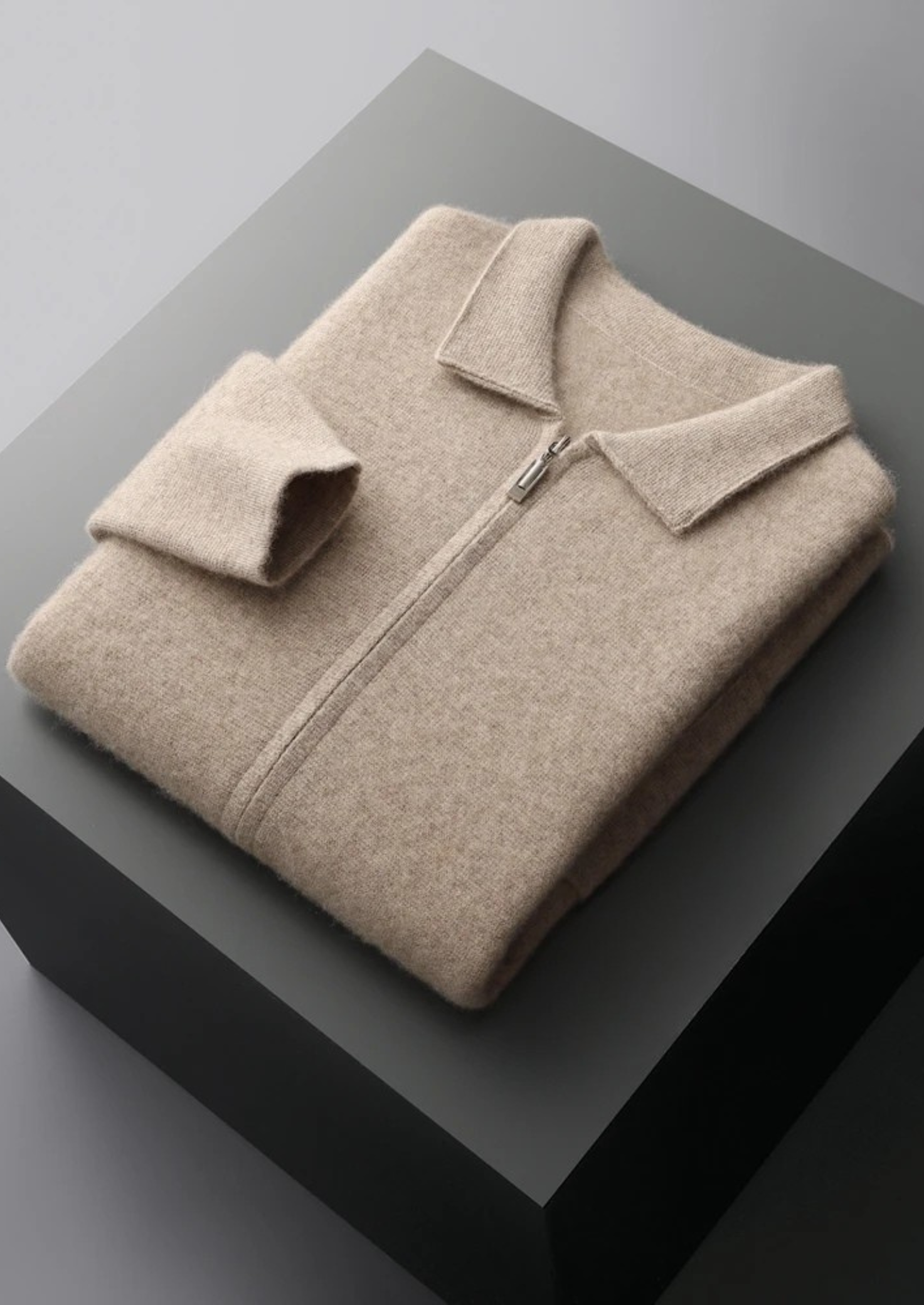Cashmere Zipper Cardigan