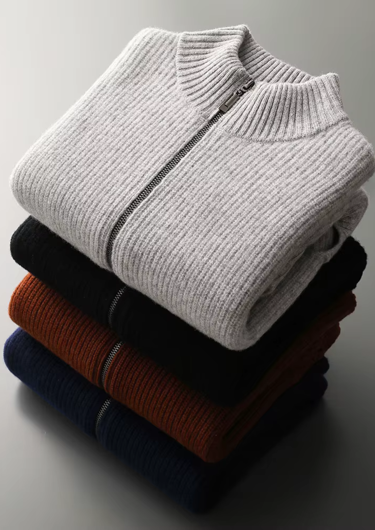 Pure Merino Wool Ribbed Cardigan