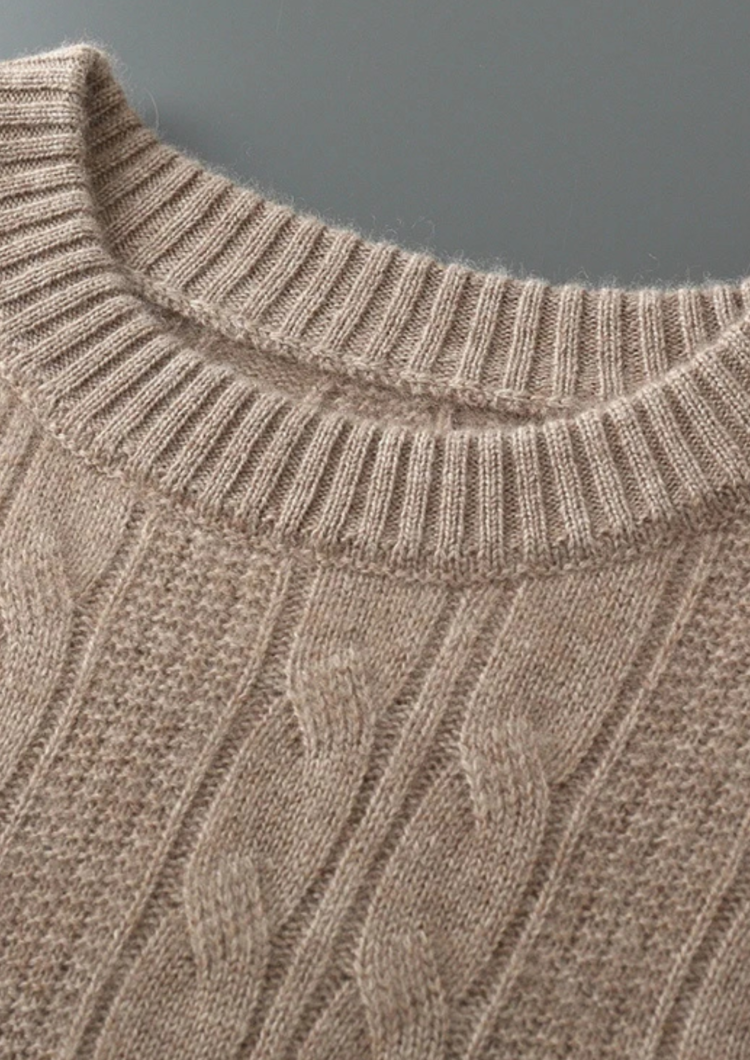 Pure Merino Wool Cable Crewneck