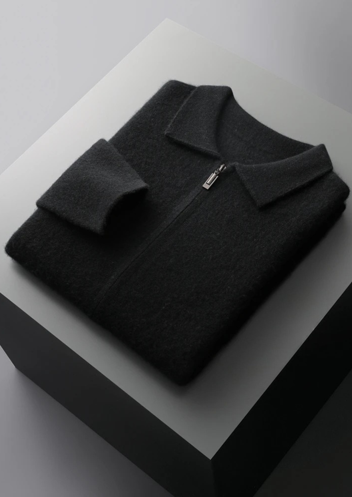 Cashmere Zipper Cardigan