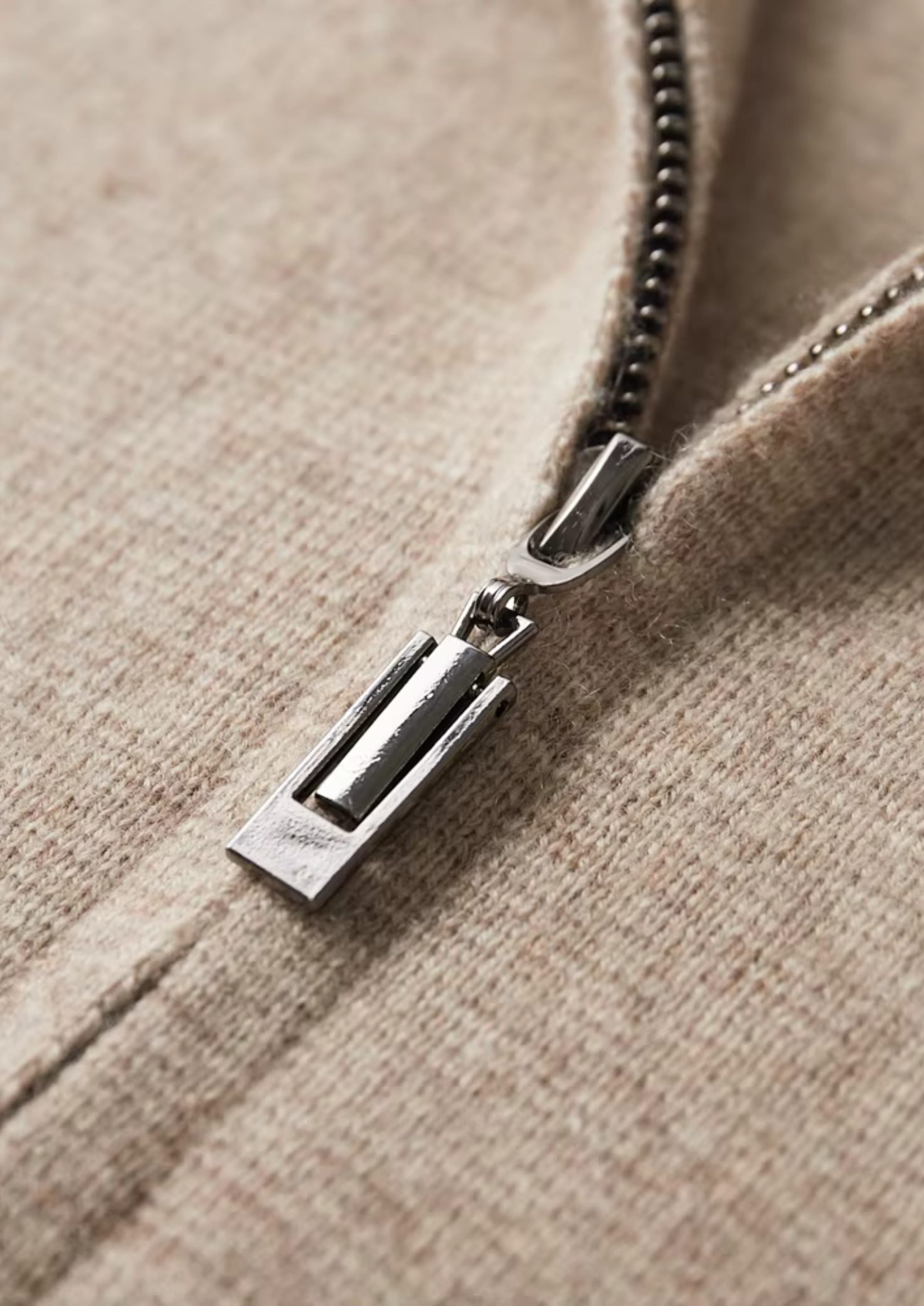 Pure Merino Wool Zip Polo Cardigan