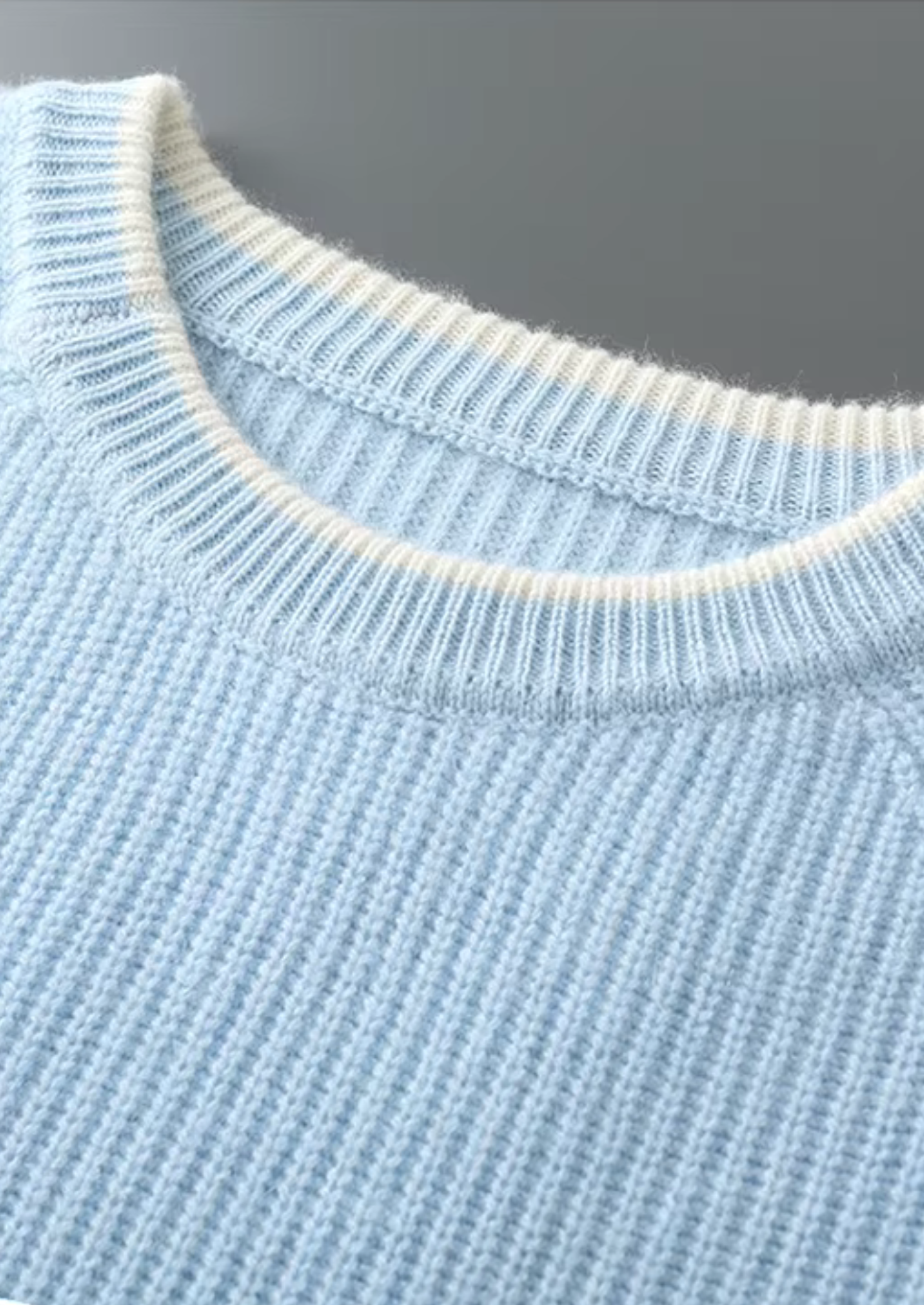Pure Merino Wool Two Tone Crewneck