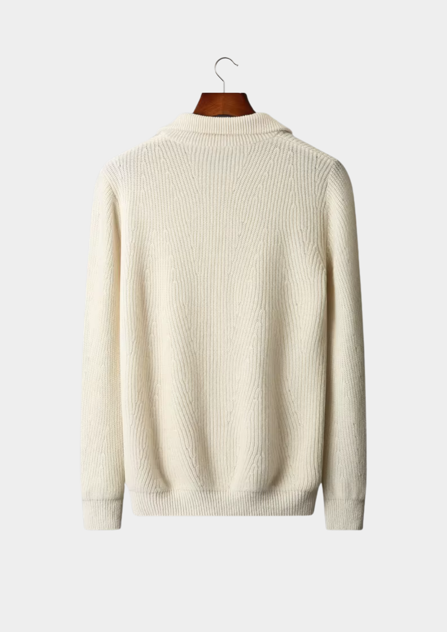 Pure Merino Wool Ribbed Half-Zip