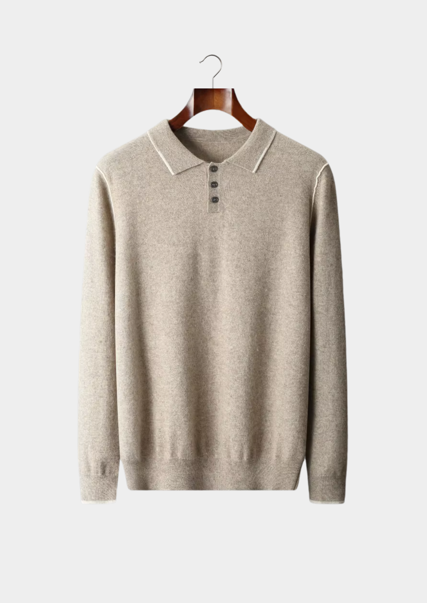 Cashmere Two Tone Button Polo