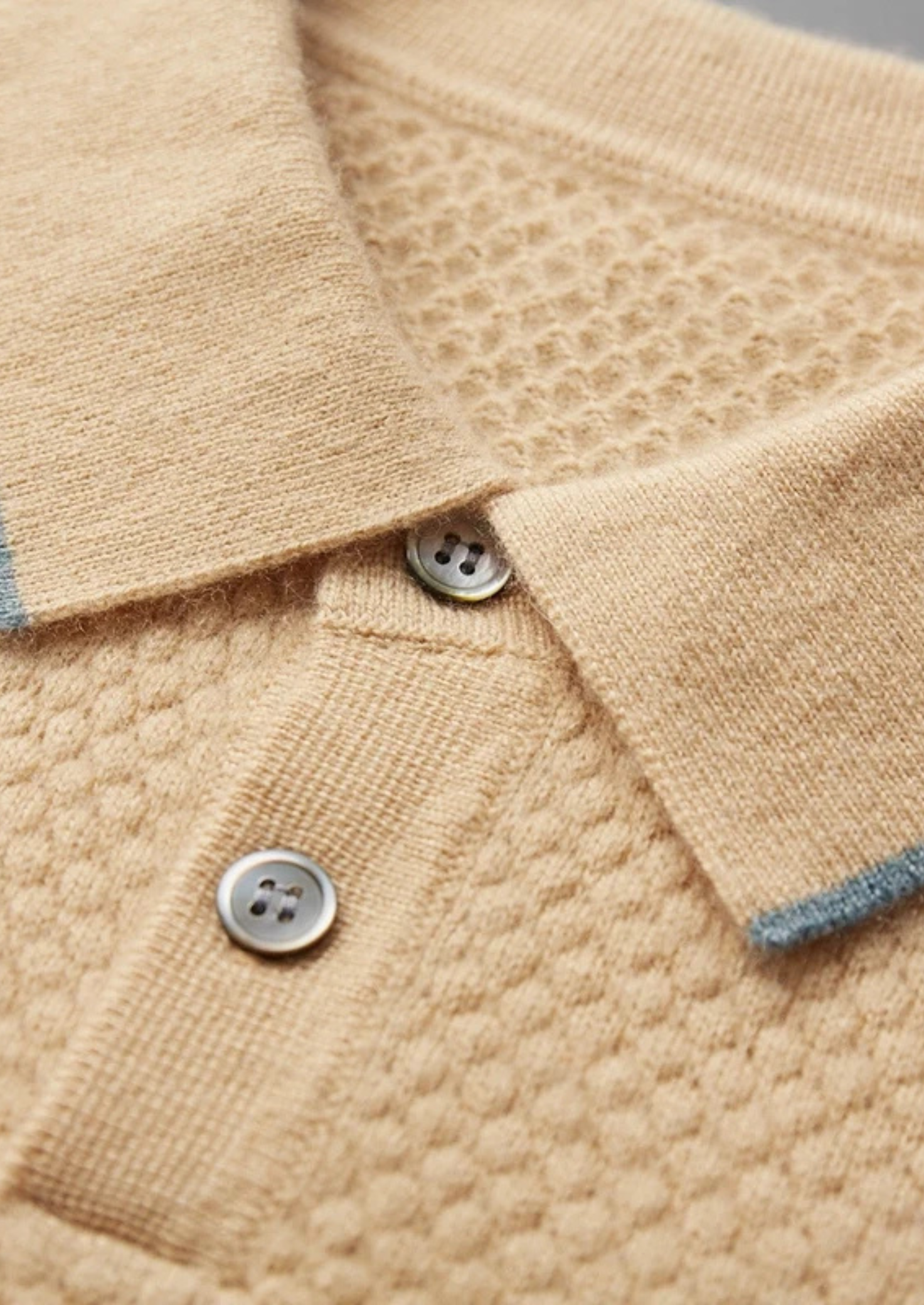 Cashmere Two-Tone Polo