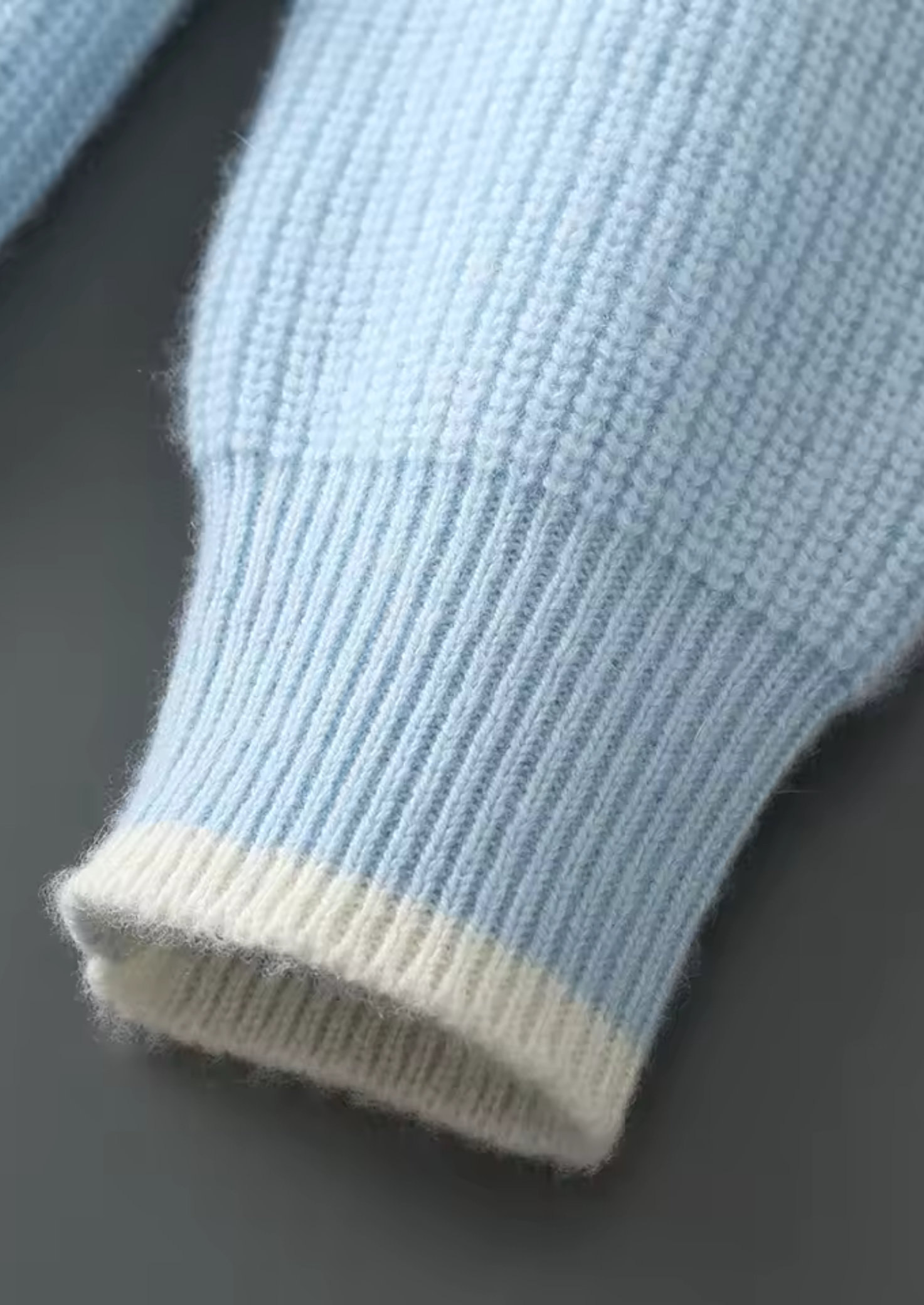 Pure Merino Wool Two Tone Crewneck