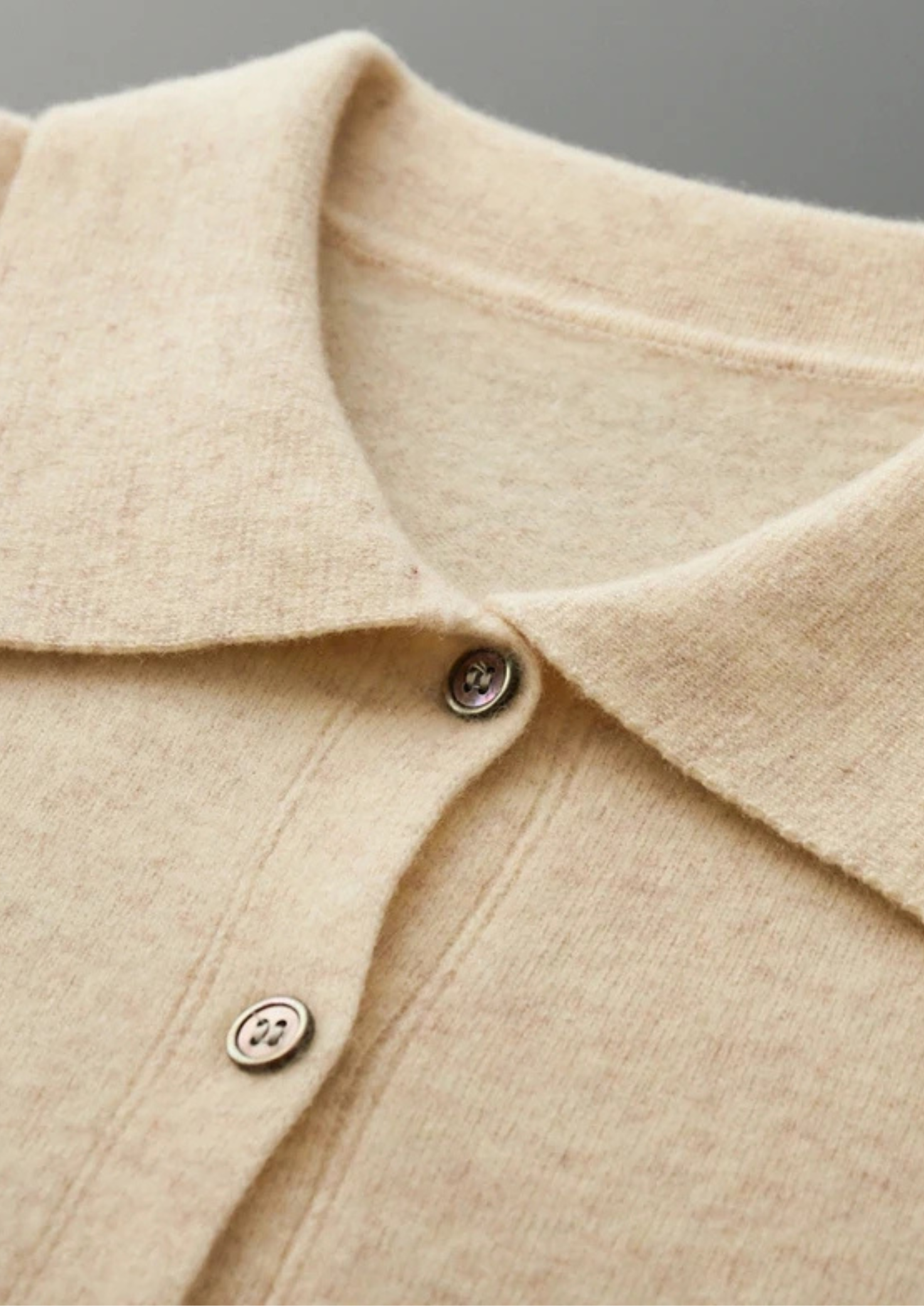Pure Merino Wool Button Polo Cardigan