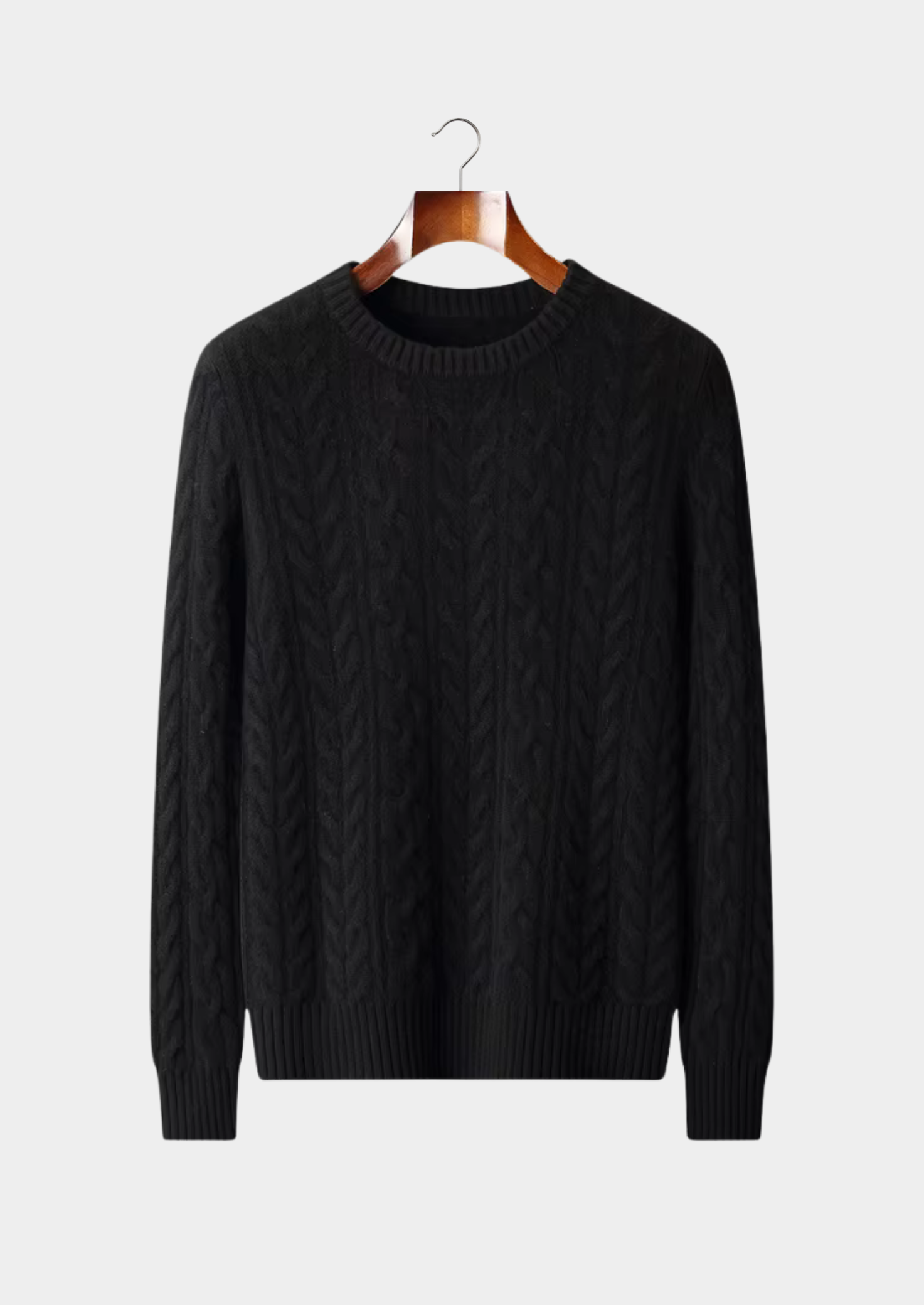 Pure Merino Wool Cable Knit Crewneck
