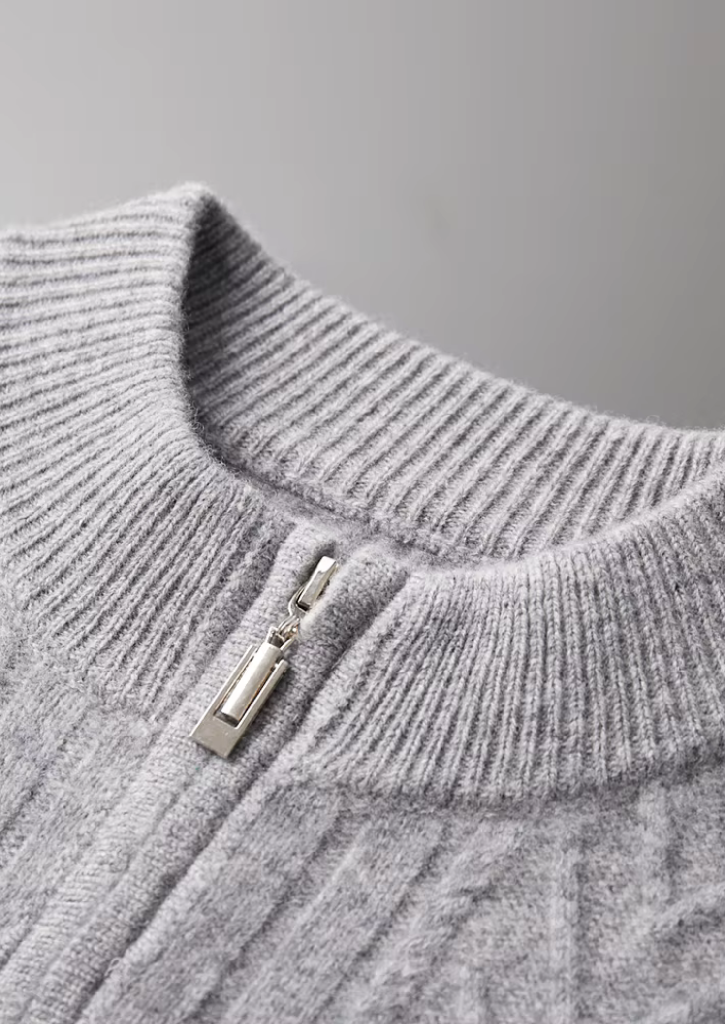 Pure Merino Wool Patterned Zip Cardigan