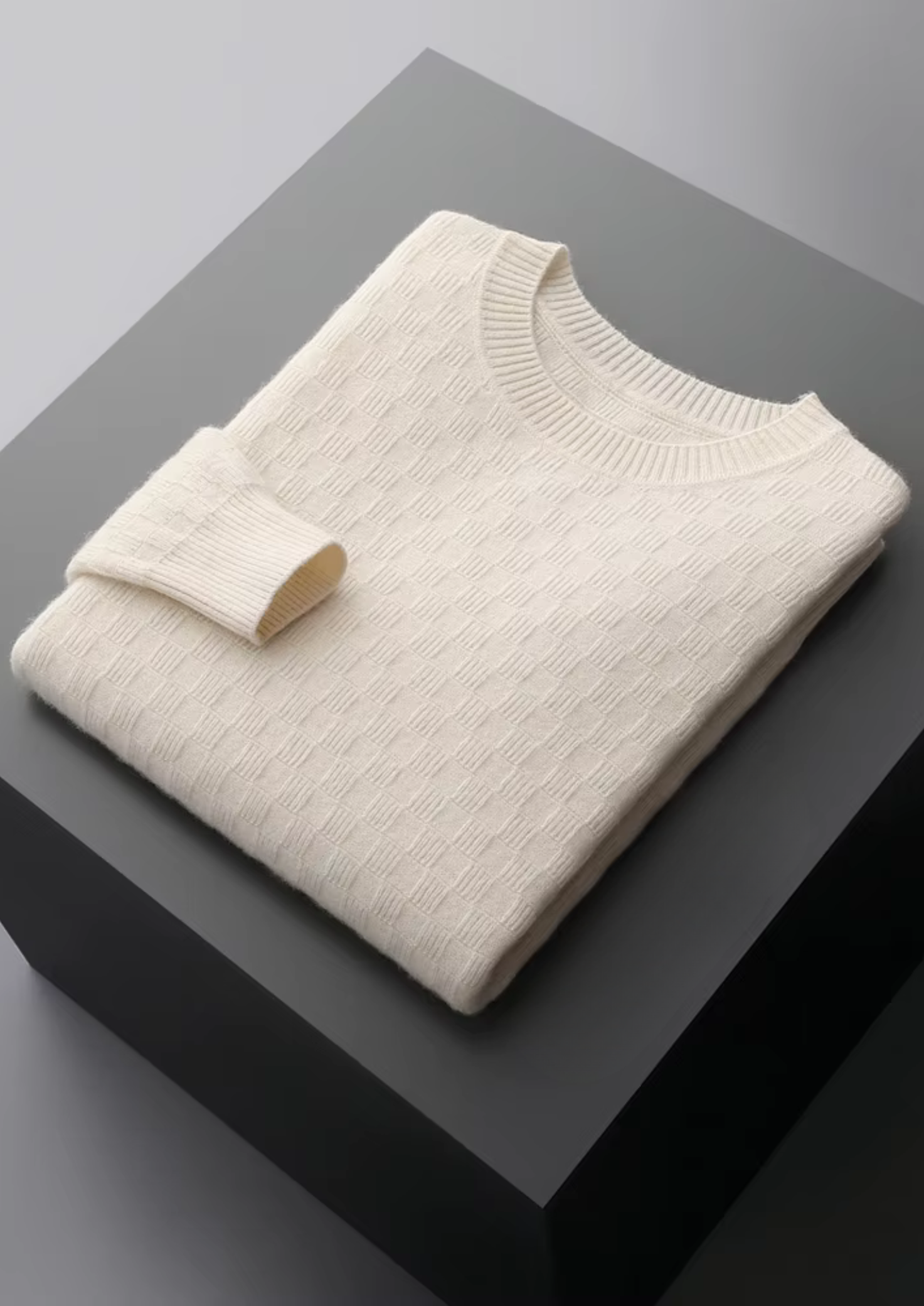Cashmere Textured Crewneck
