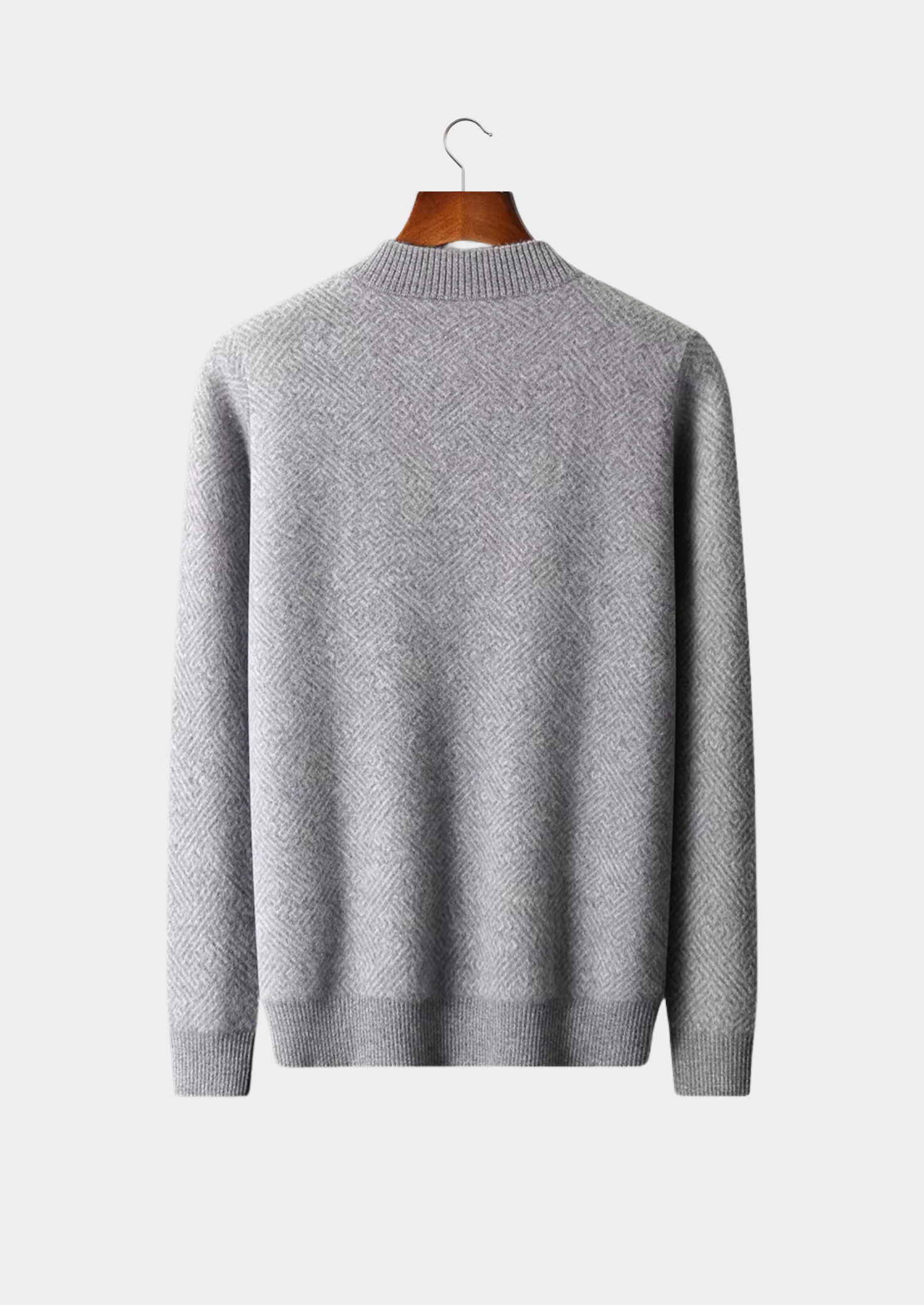 Cashmere Patterned Half-Zip Sweater