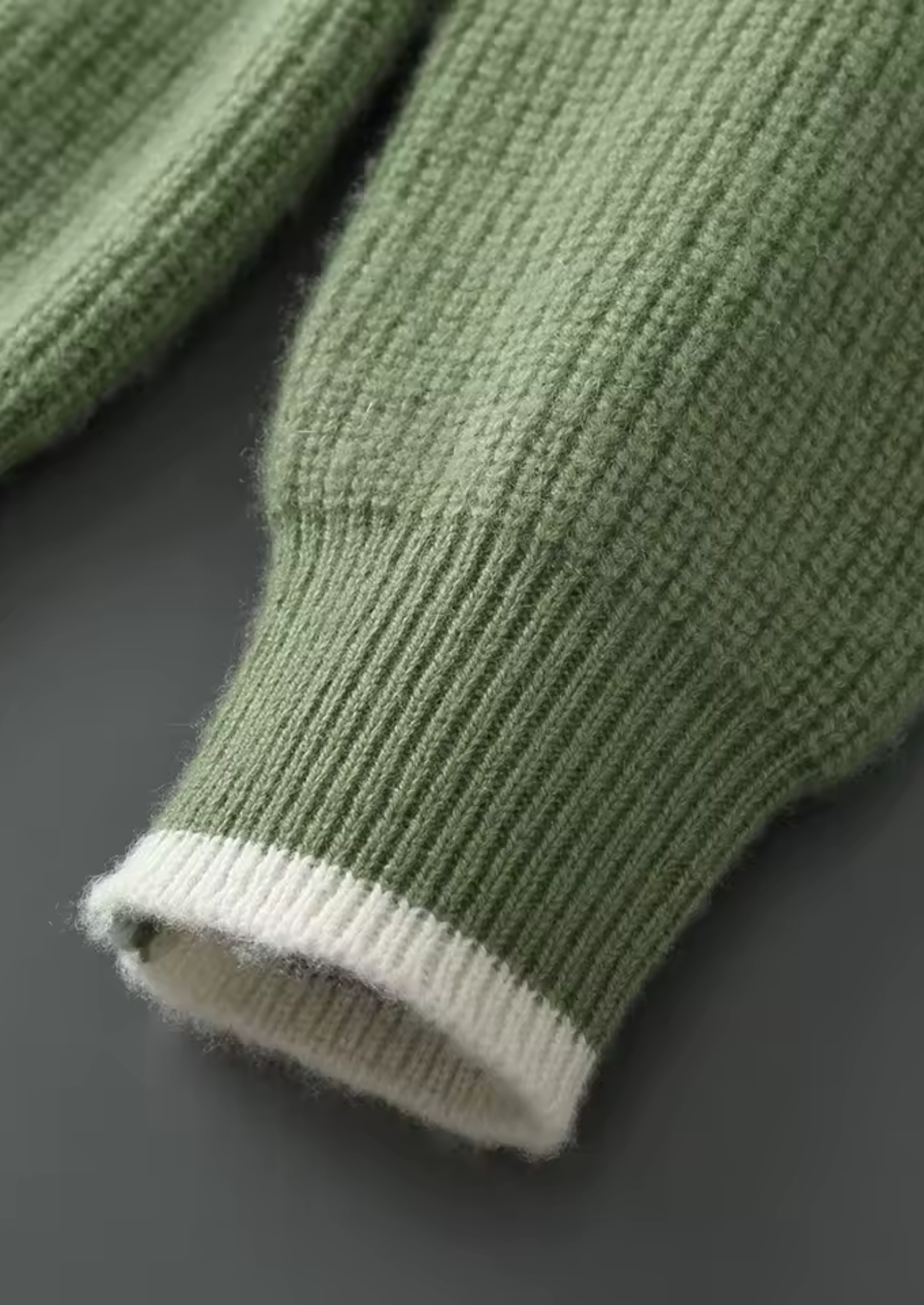 Pure Merino Wool Two Tone Crewneck