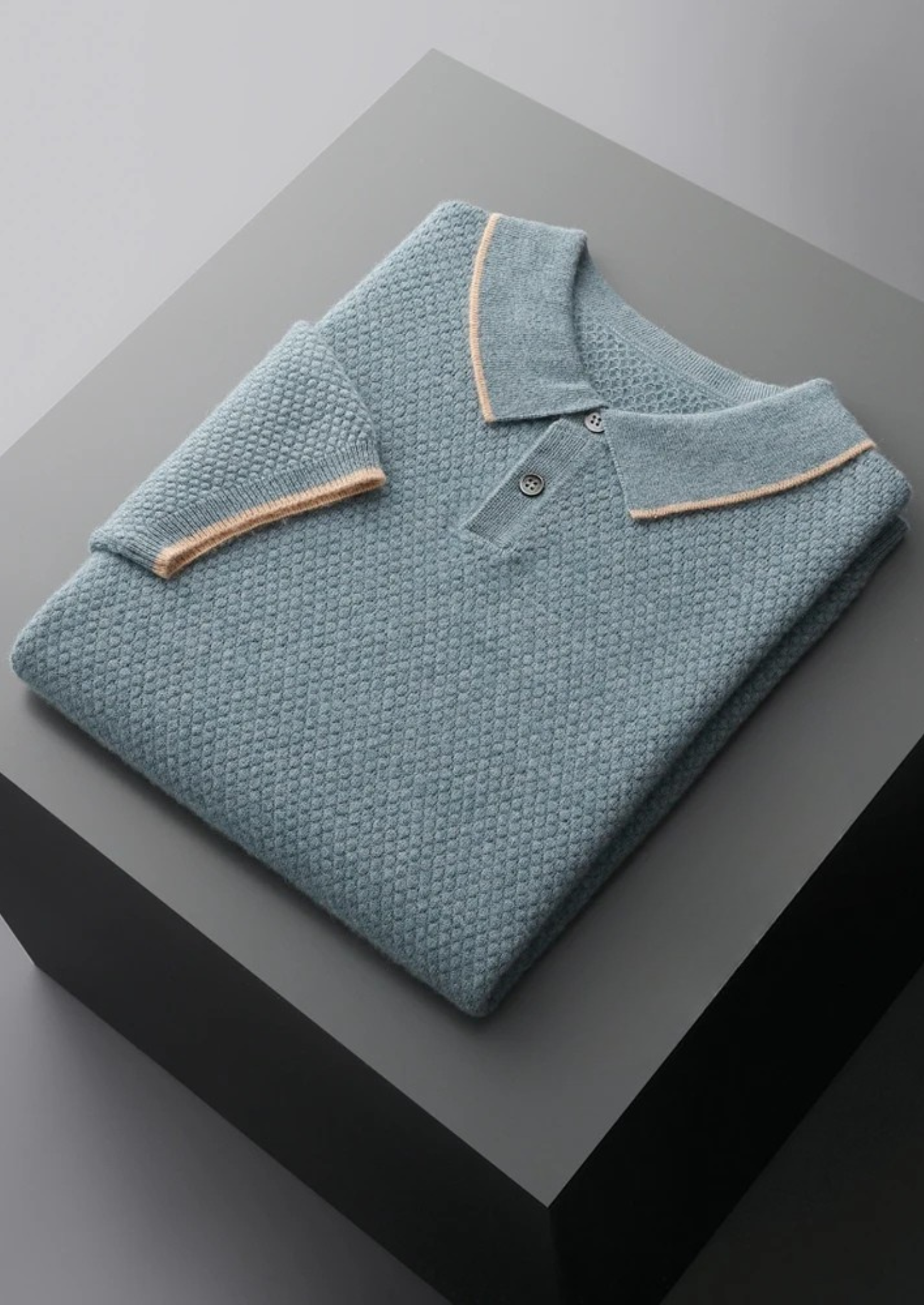 Cashmere Two-Tone Polo