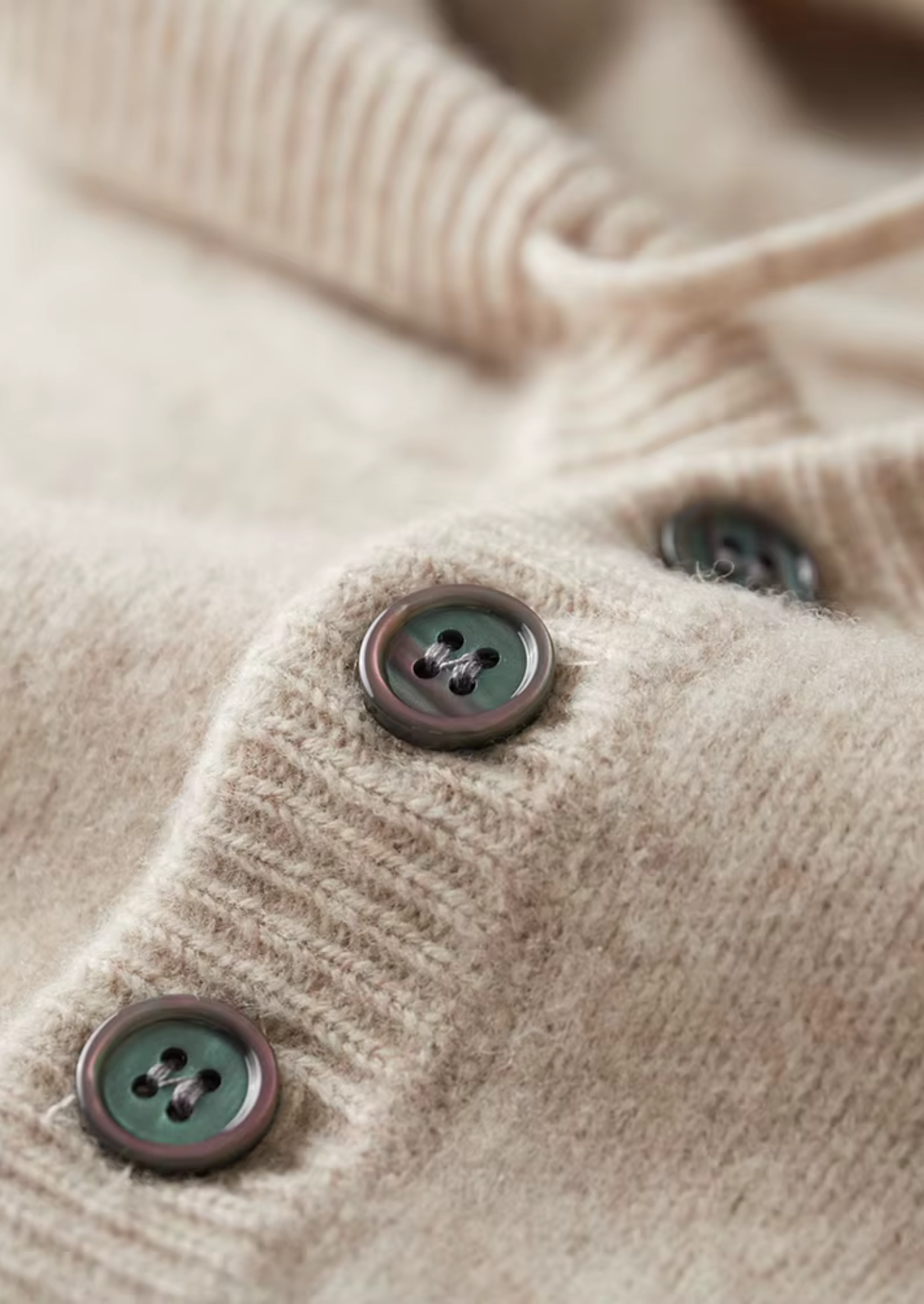 Pure Merino Wool Button Hoodie