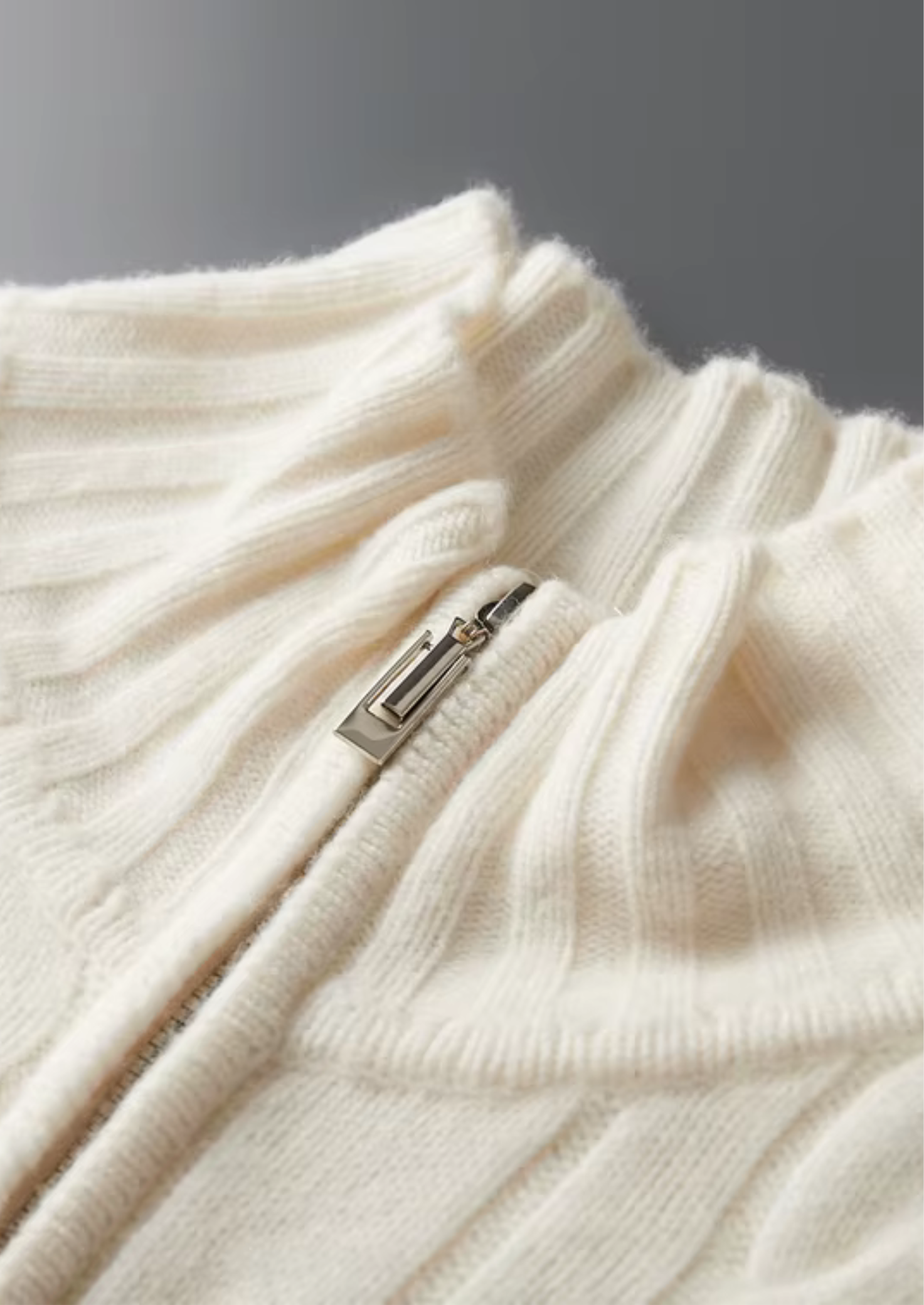 Pure Merino Wool Dual-Zip Cable Cardigan