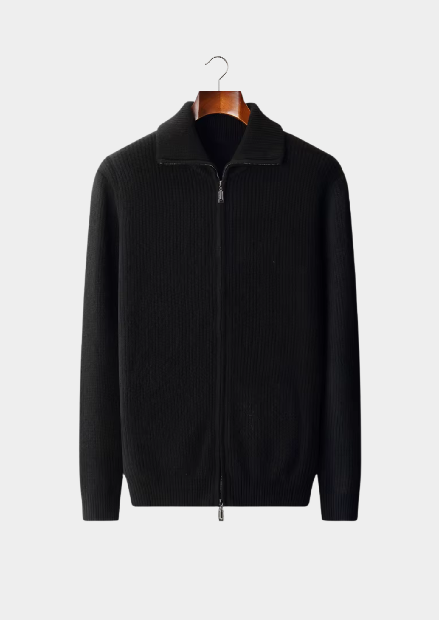 Pure Merino Wool Funnel Neck Dual Zip Cardigan