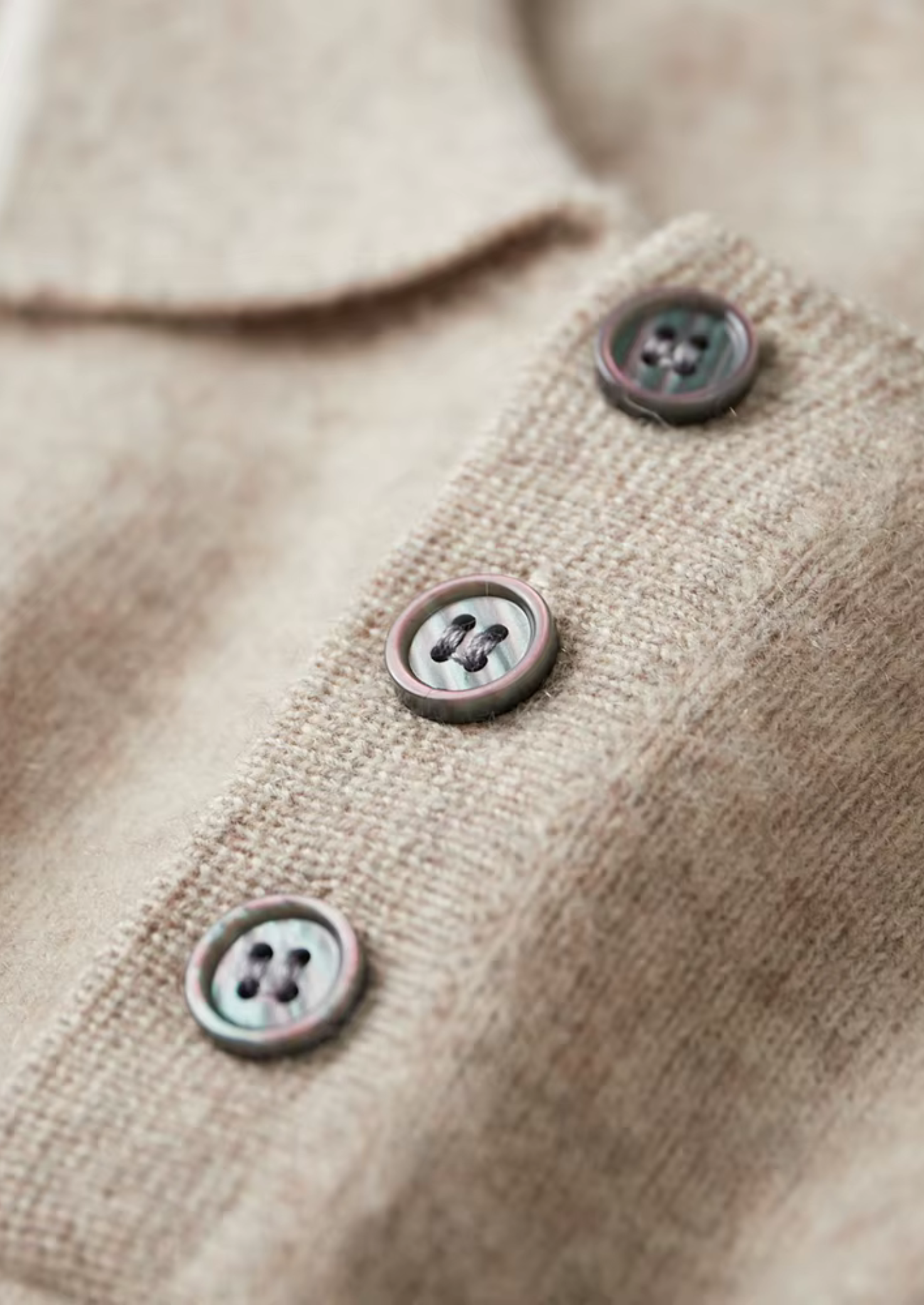 Cashmere Two Tone Button Polo