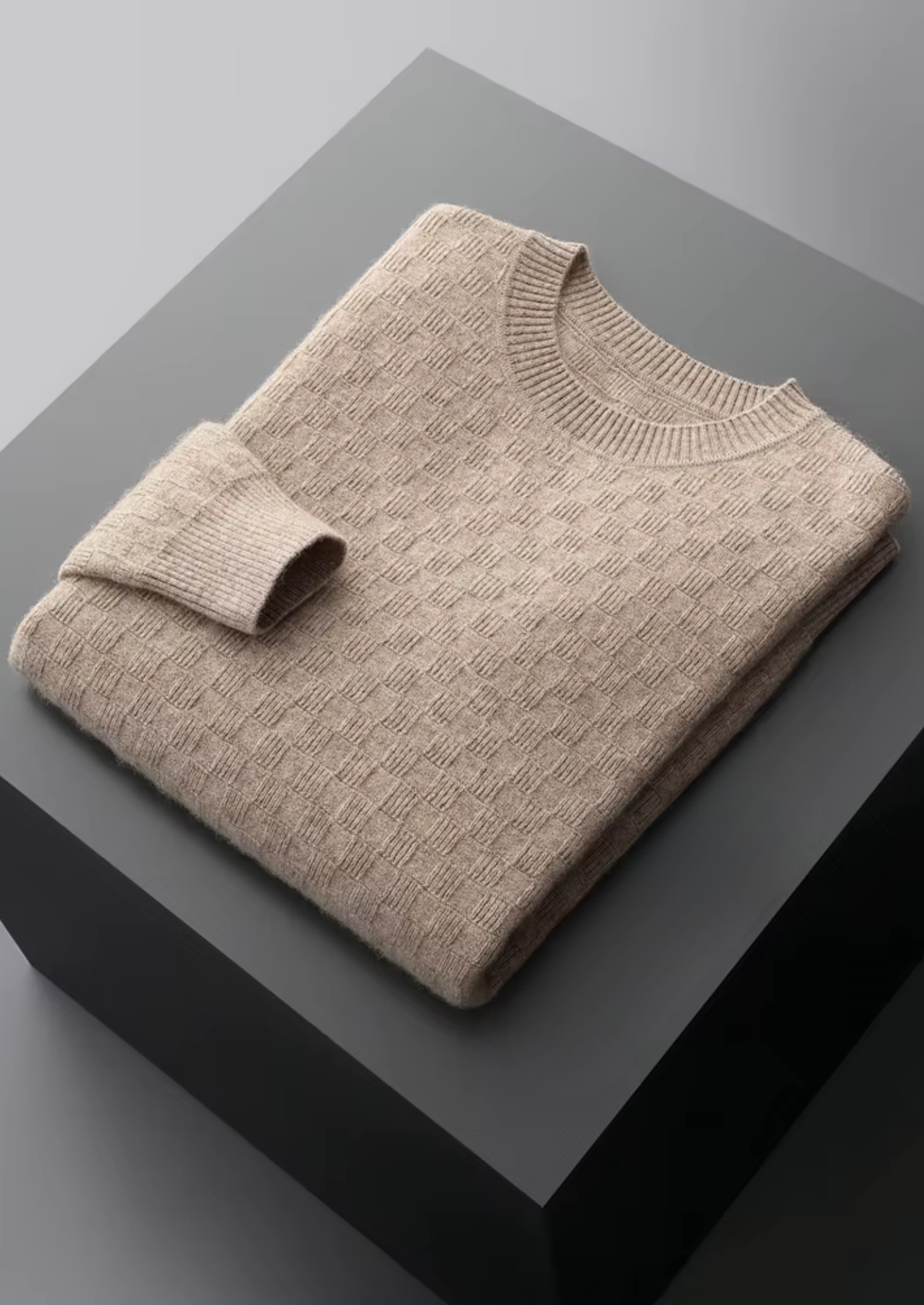 Cashmere Textured Crewneck