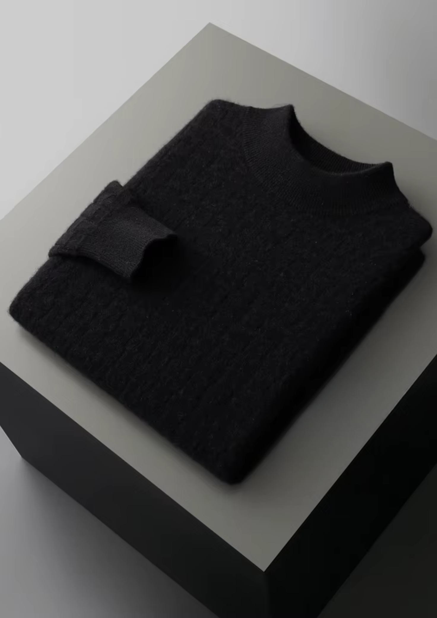 Pure Merino Wool Textured Mockneck
