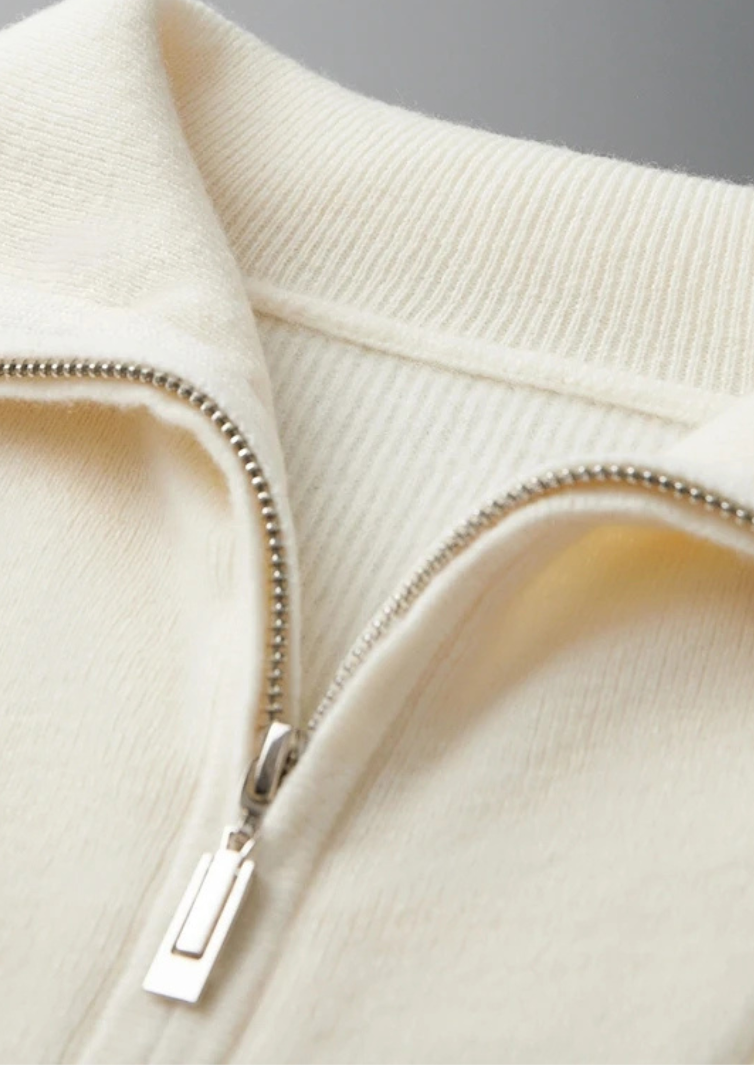 Cashmere Ribbed Half-Zip Sweater