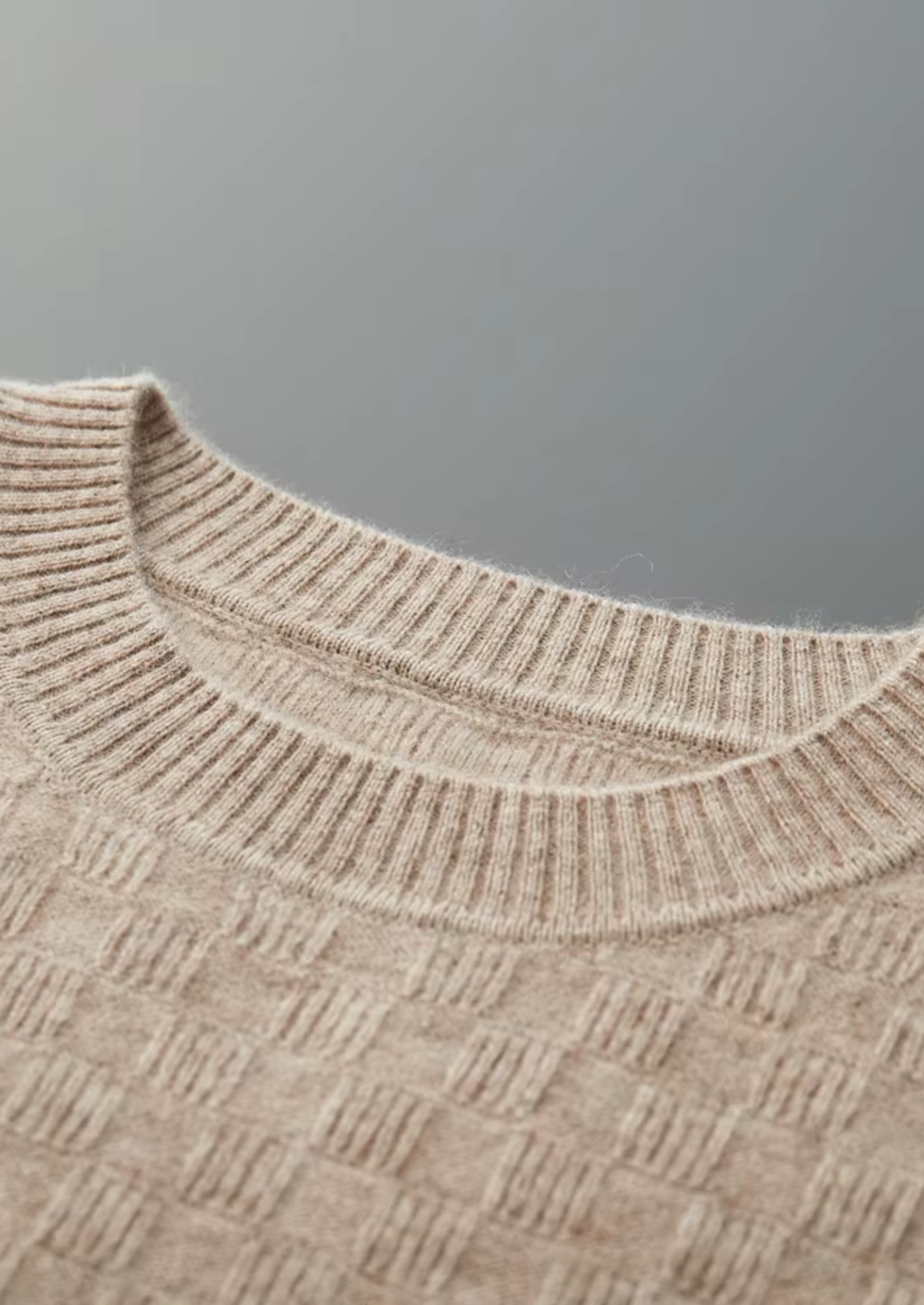 Cashmere Textured Crewneck