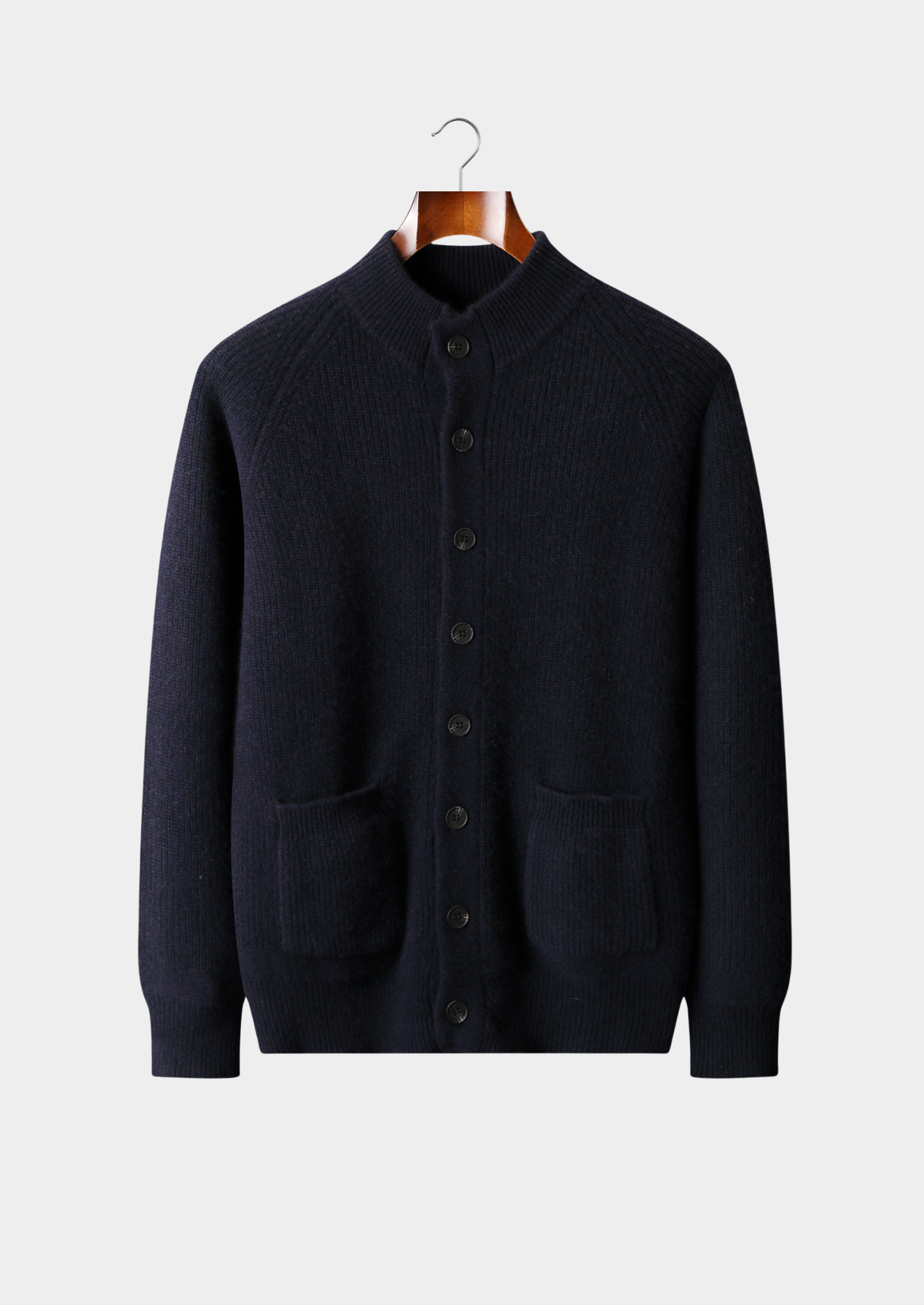 Pure Cashmere Navy Blue Button Overshirt