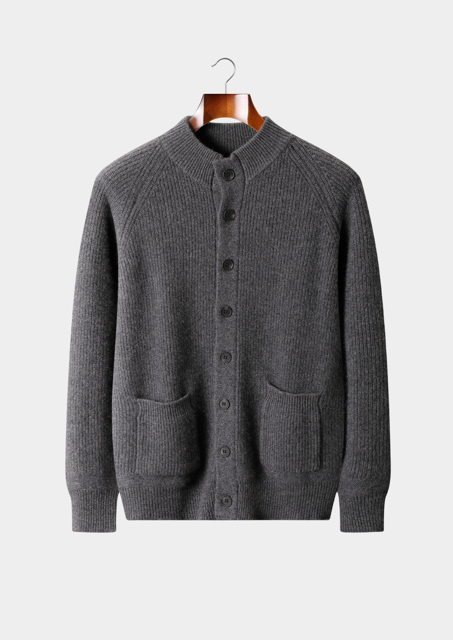 Pure Cashmere Dark Gray Button Overshirt