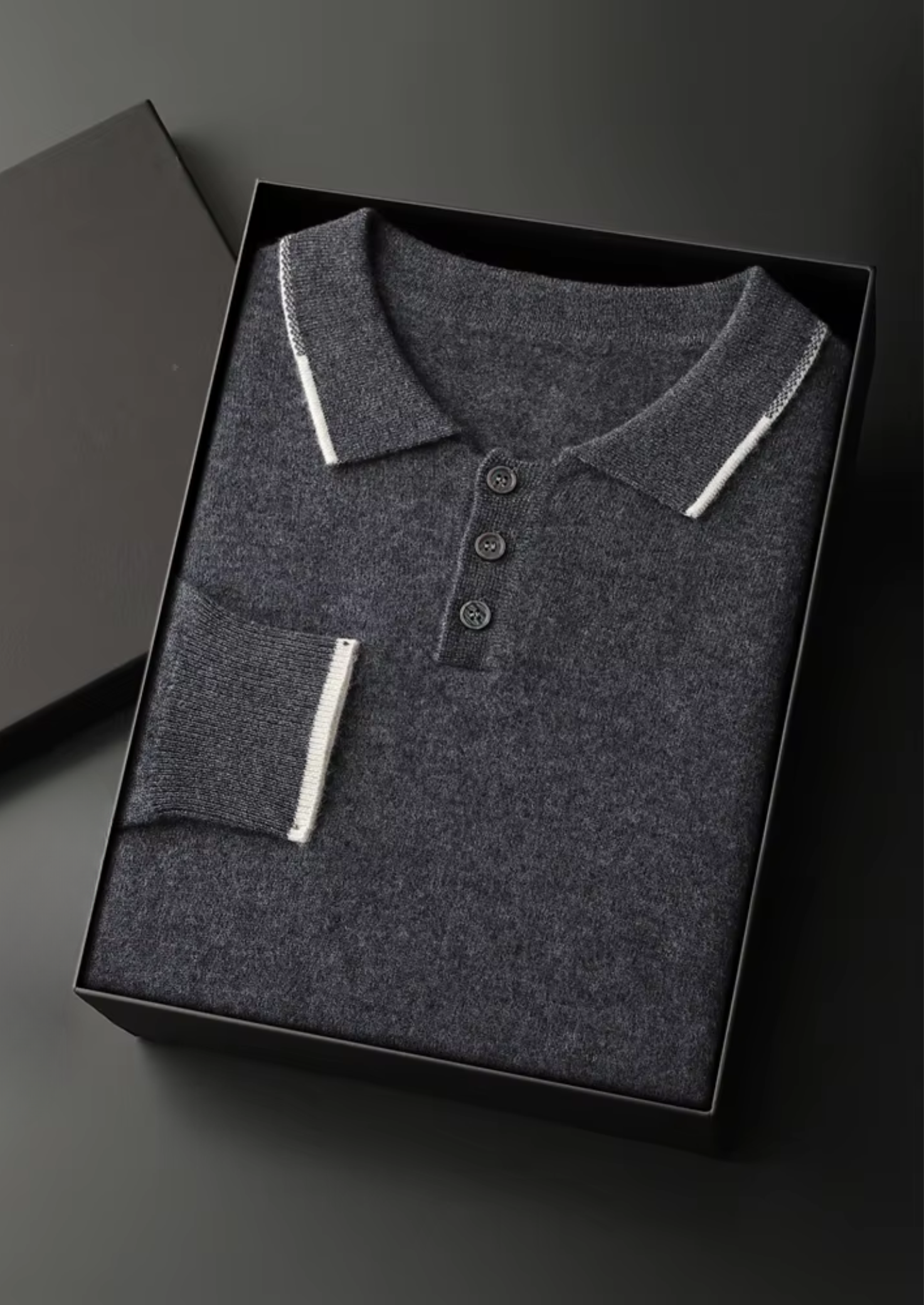 Cashmere Two Tone Button Polo