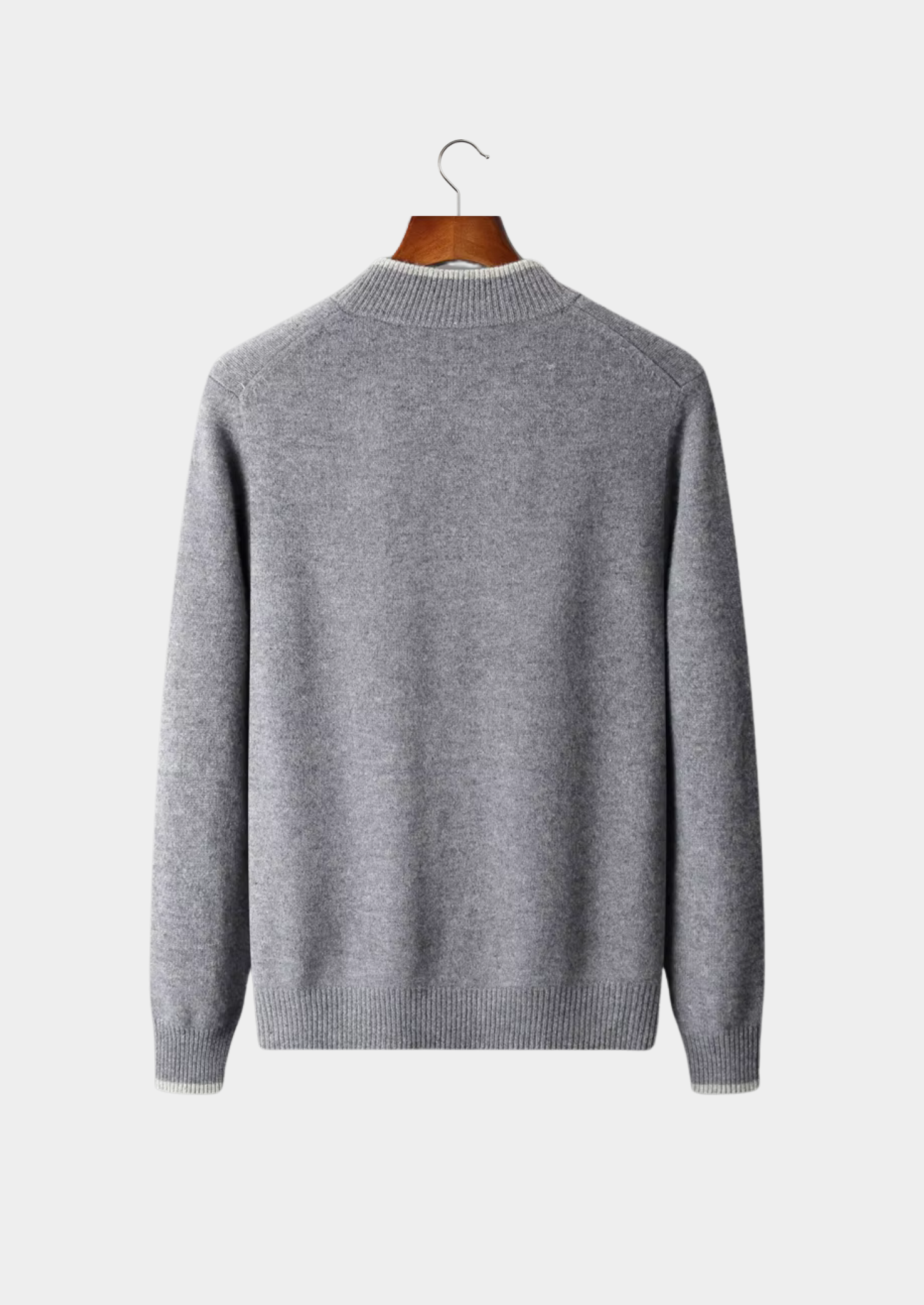 Pure Merino Wool Two-Tone Zip Cardigan