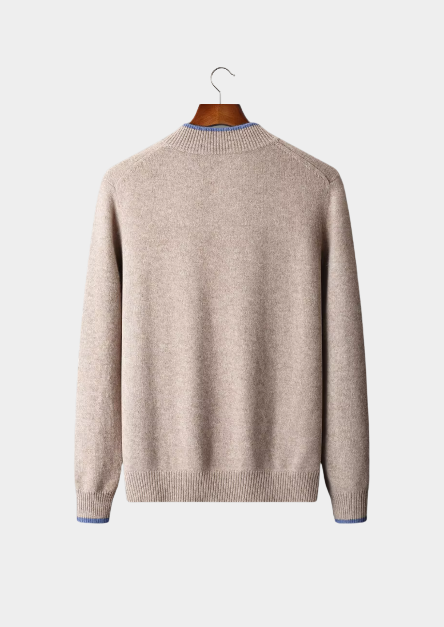 Pure Merino Wool Two-Tone Zip Cardigan