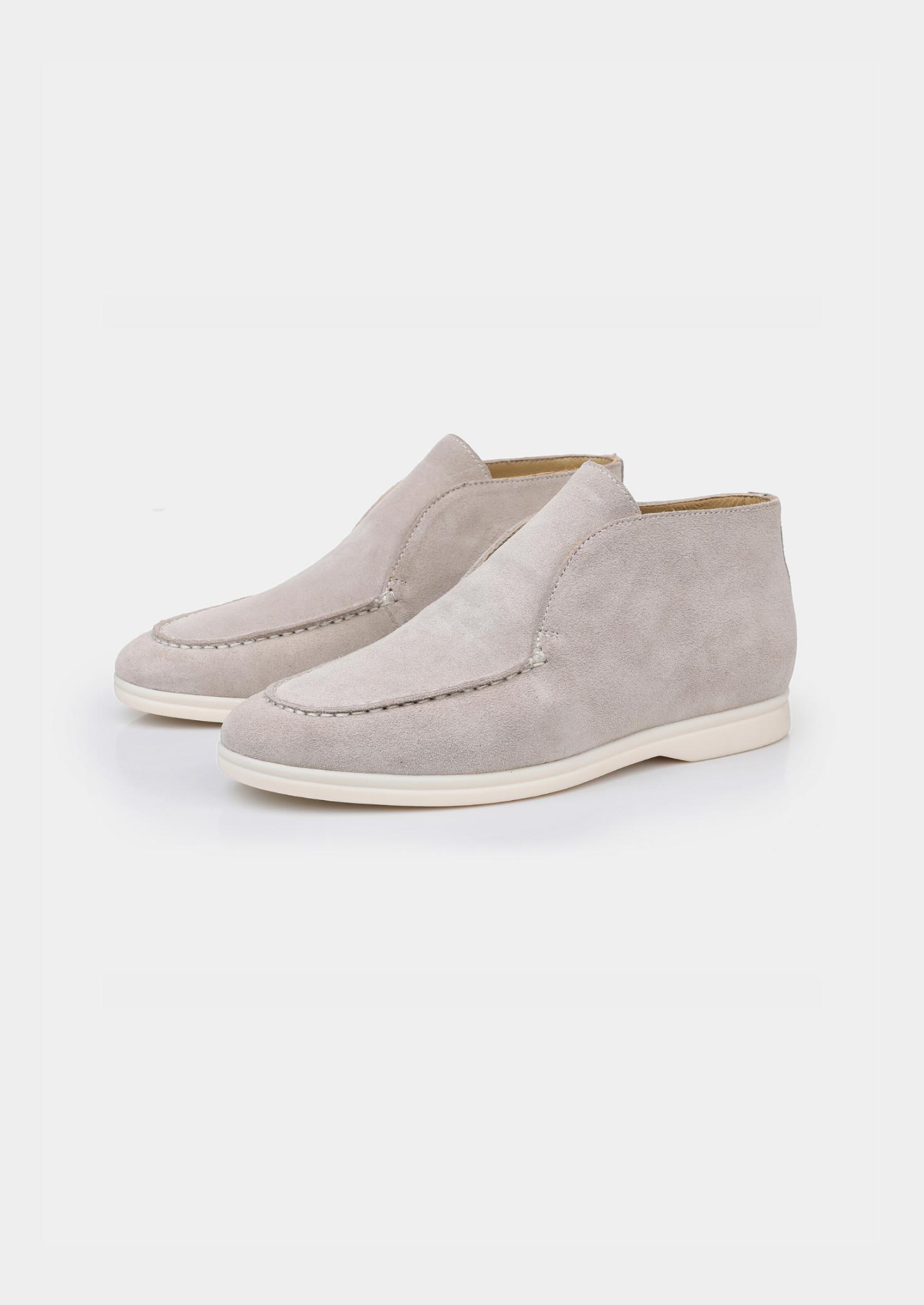 Light Gray Classic Suede City Loafers