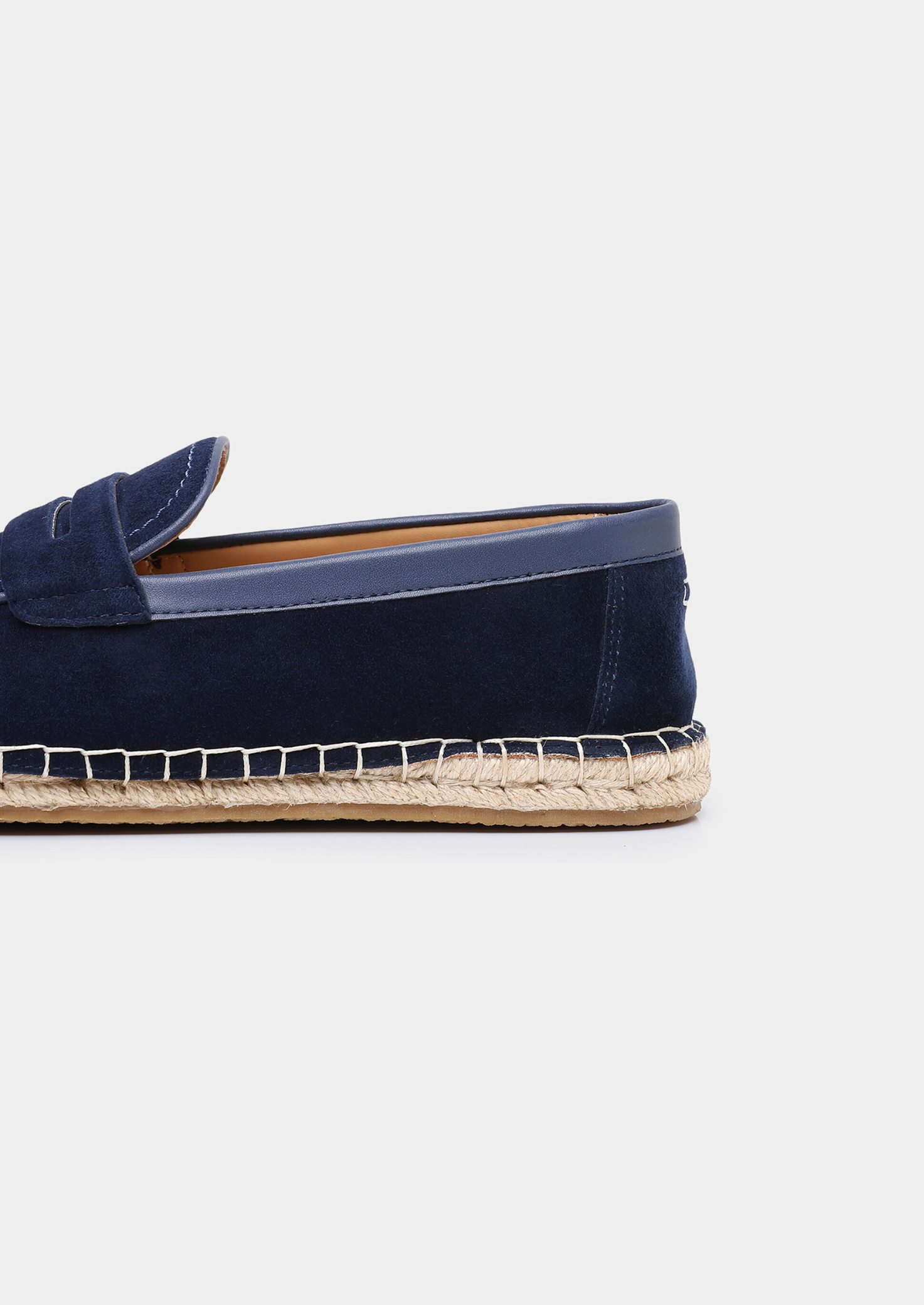 Navy Blue Suede Penny Seaside Espadrilles