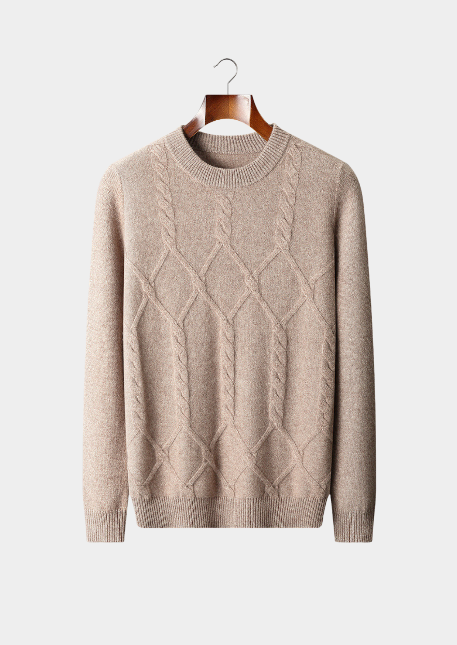 Pure Merino Wool Cable Crewneck