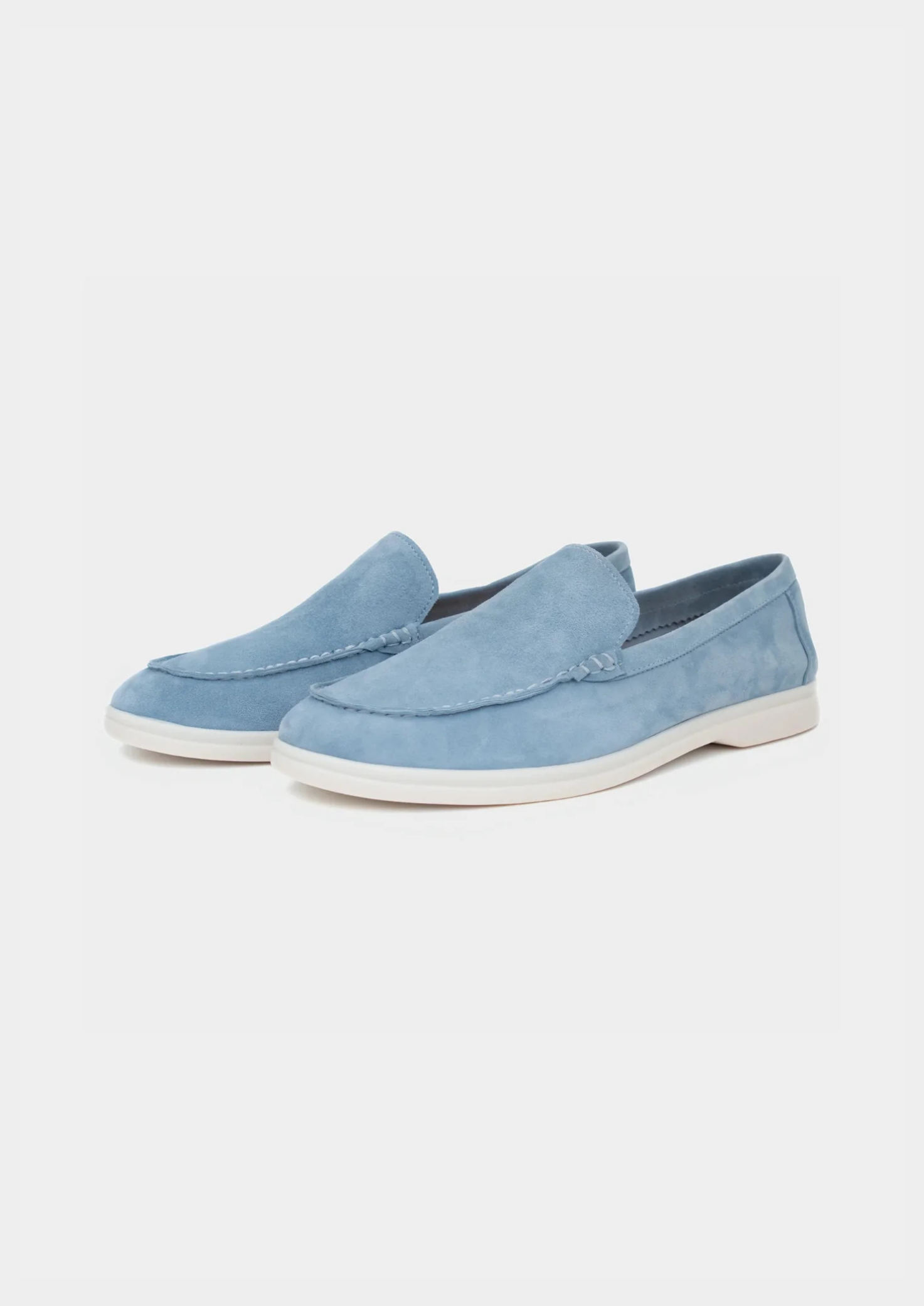 Sky Blue Classic Suede Loafers