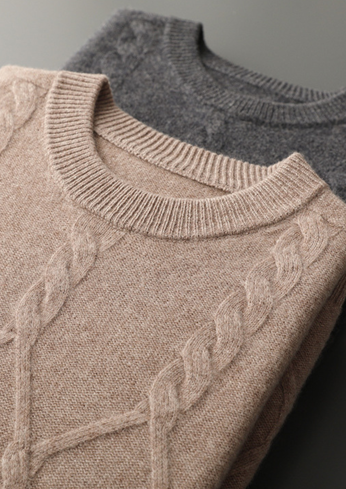 Pure Merino Wool Cable Crewneck