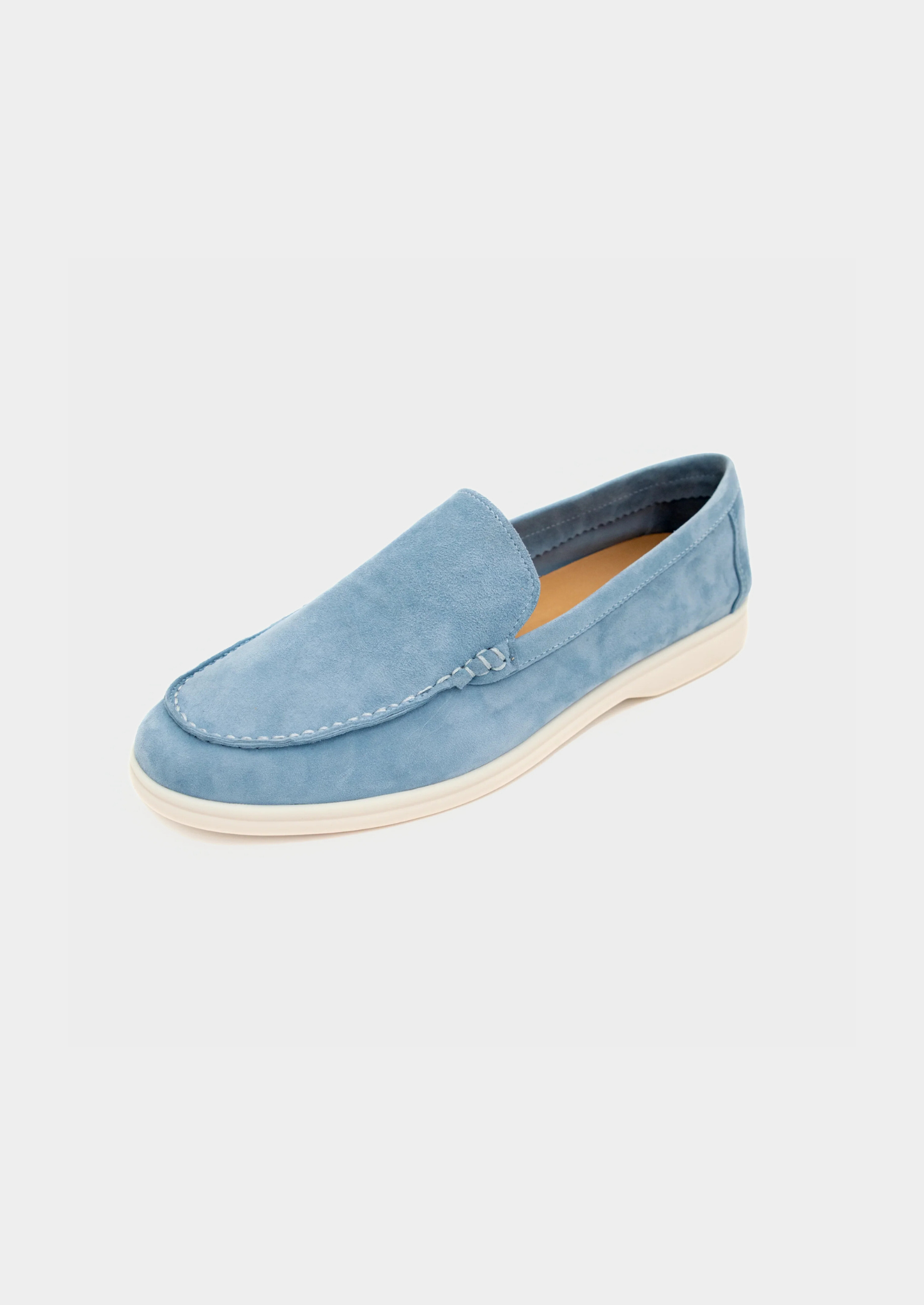 Sky Blue Classic Suede Loafers