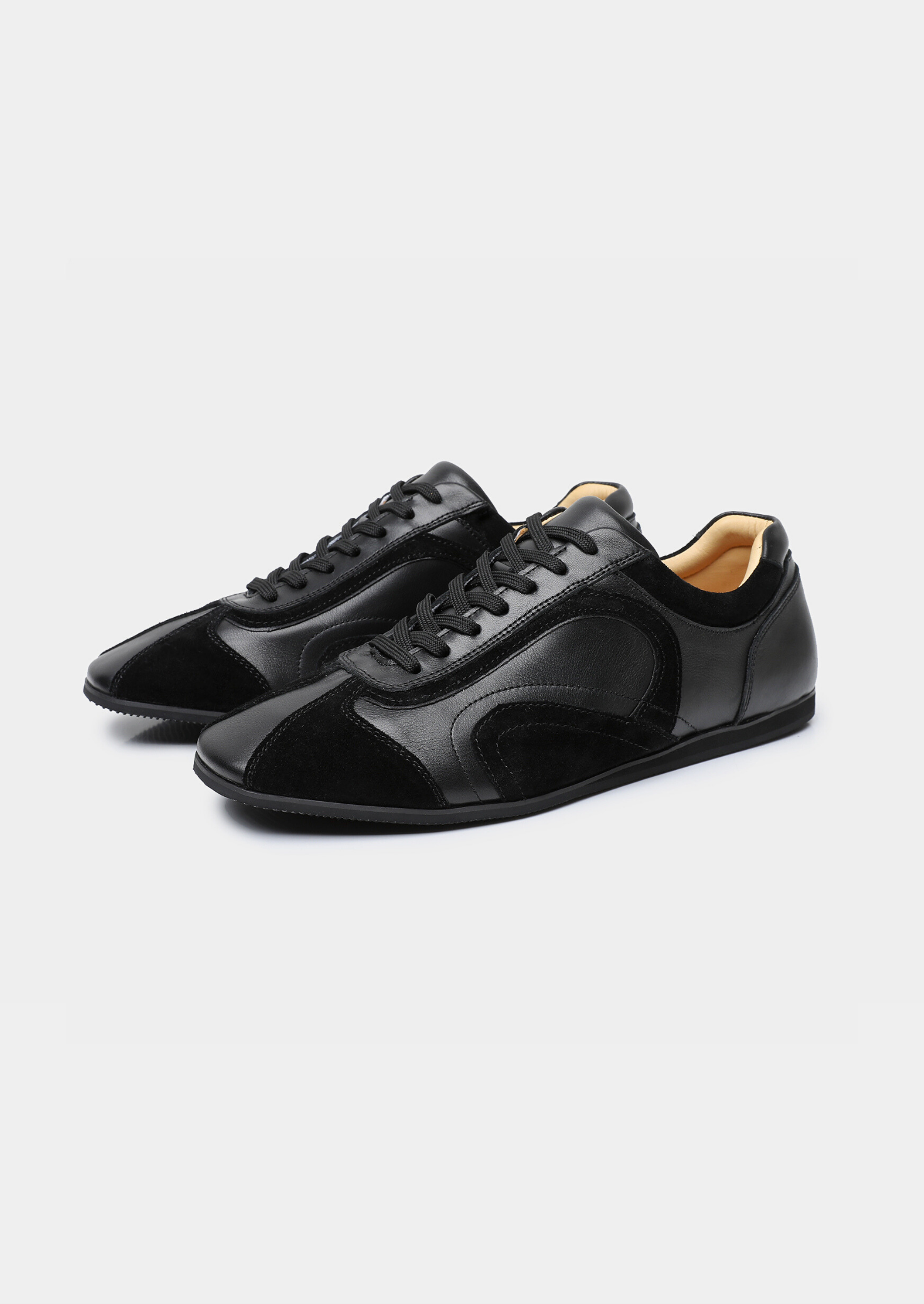 Black Retro Hybrid Suede Leather Runner