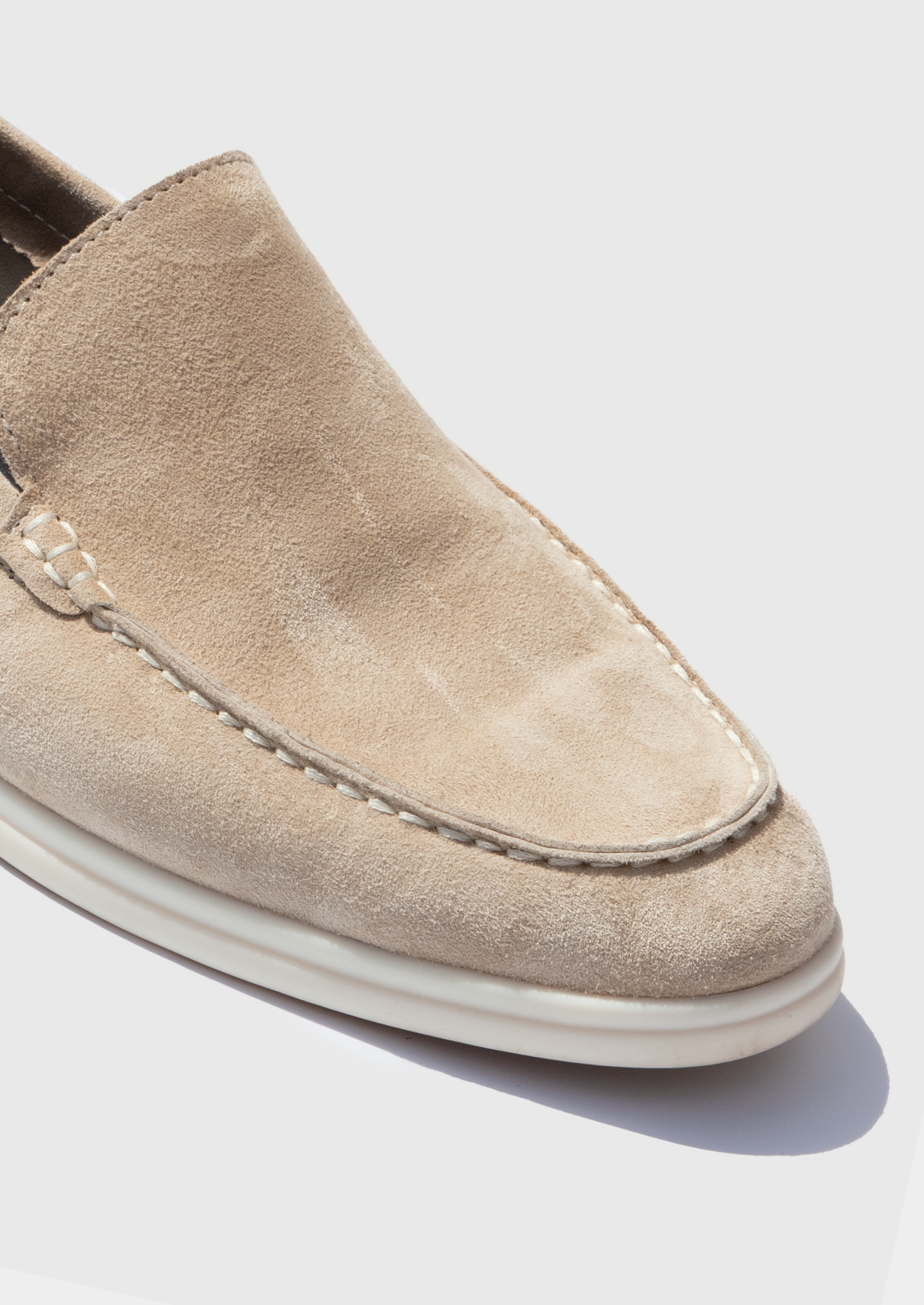 Ivory Classic Suede Loafers