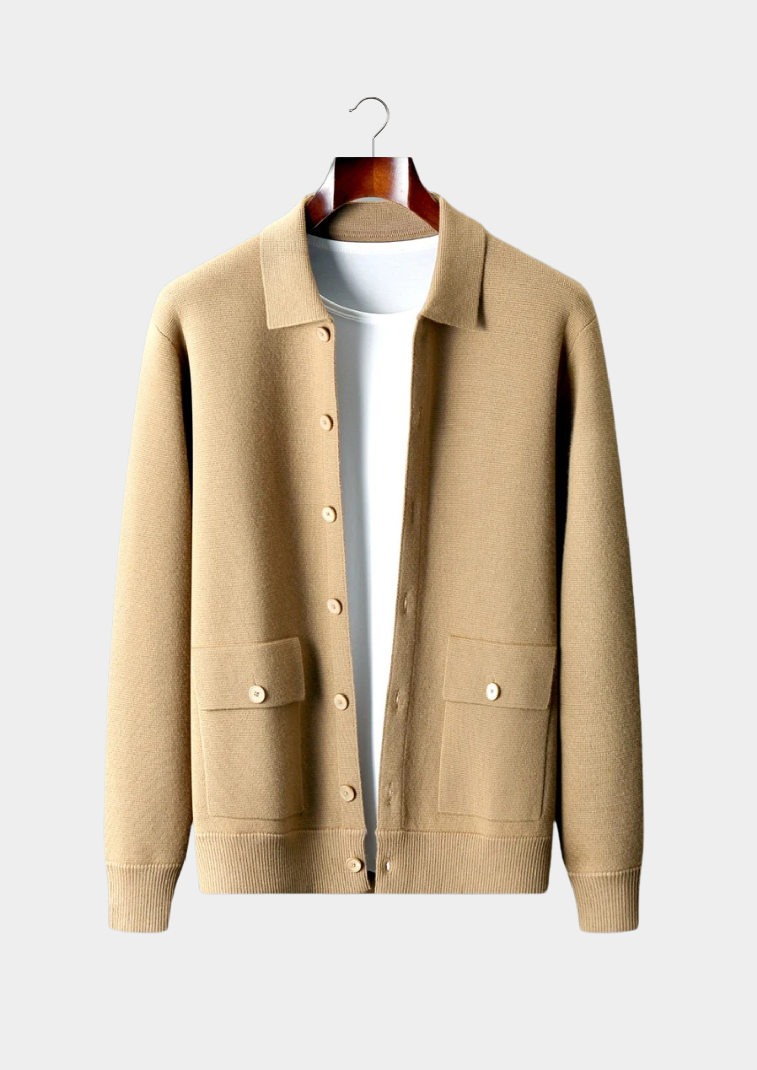 Pure Merino Wool Button Overshirt