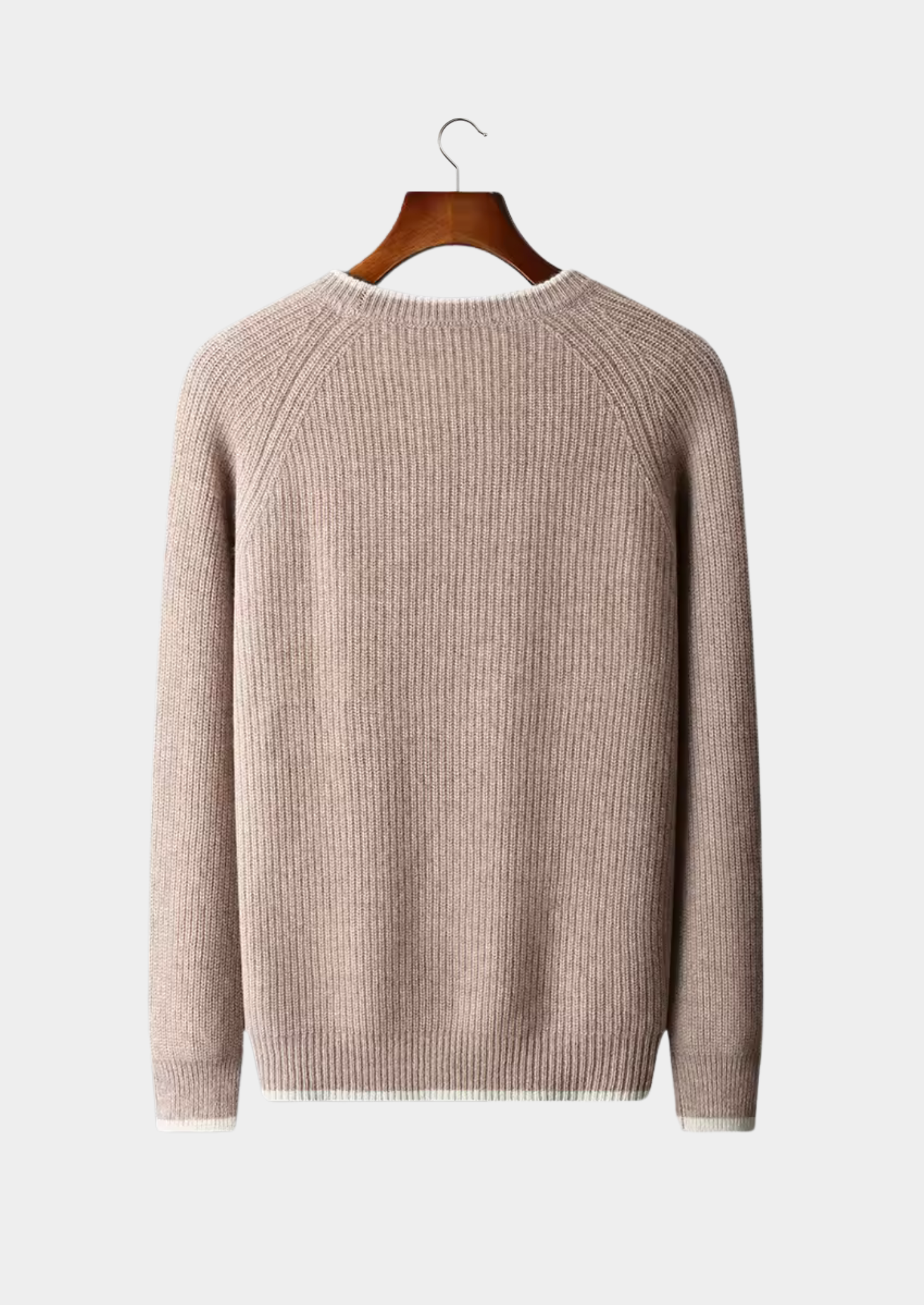 Pure Merino Wool Two Tone Crewneck