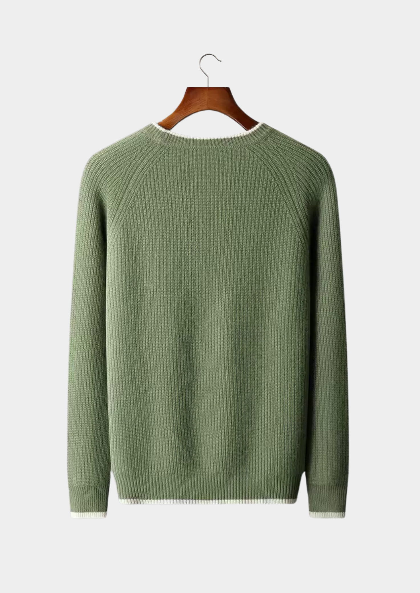 Pure Merino Wool Two Tone Crewneck